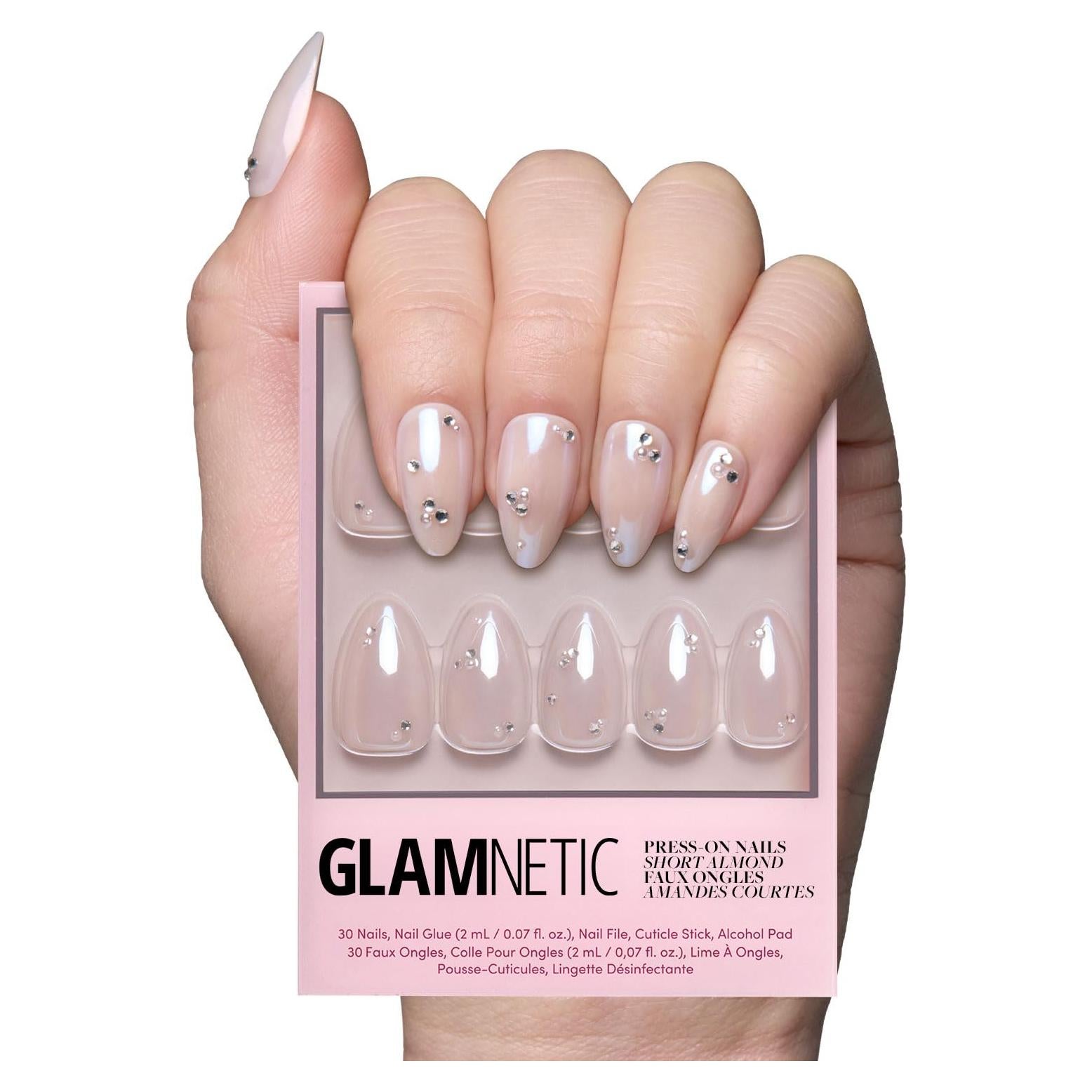 Uñas Postizas Glamnetic Primer Baile Almendra Cortas Nude