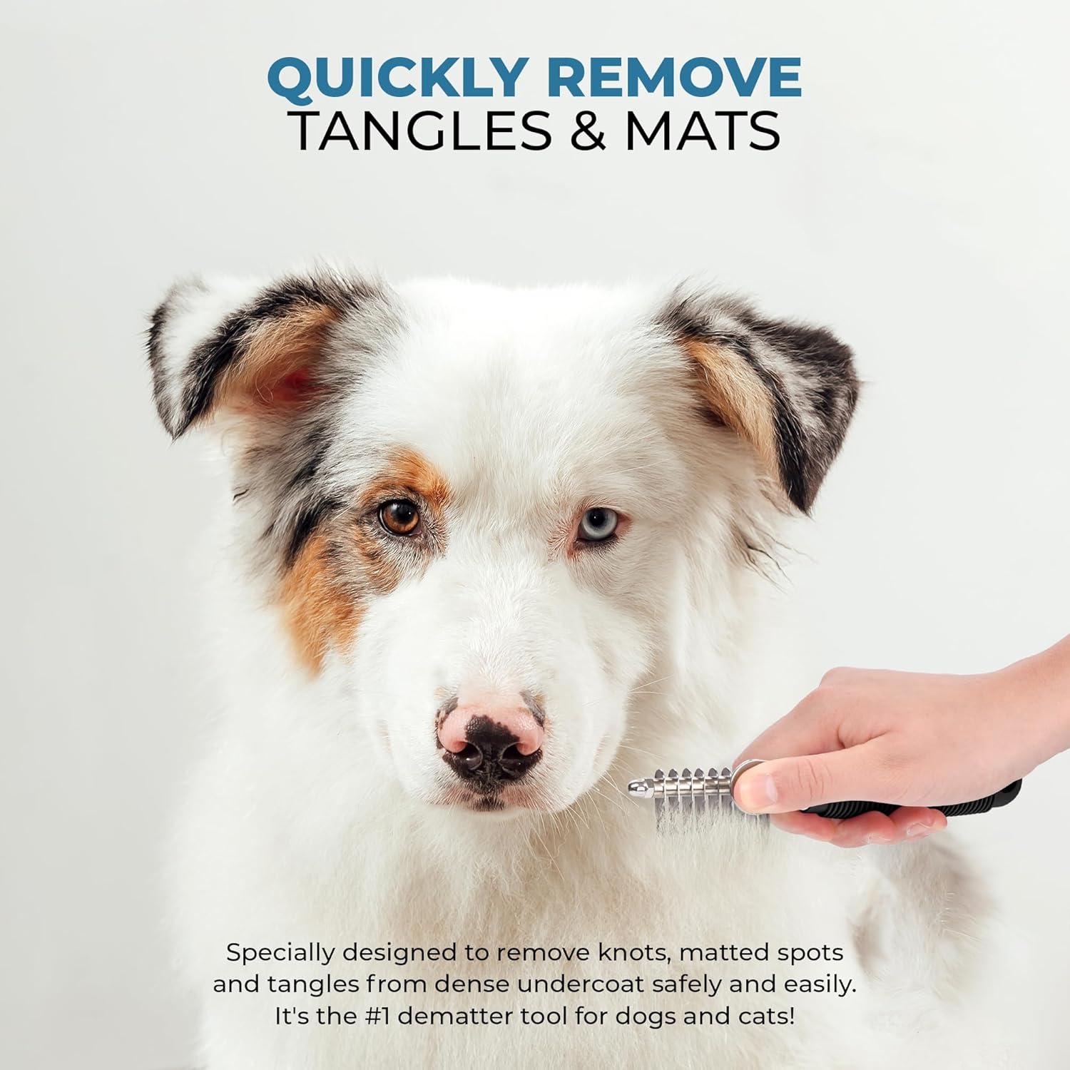 Rastrillo Deshedding Poodlie para Perros y Gatos - Cuchillas de Acero 6.35 cm