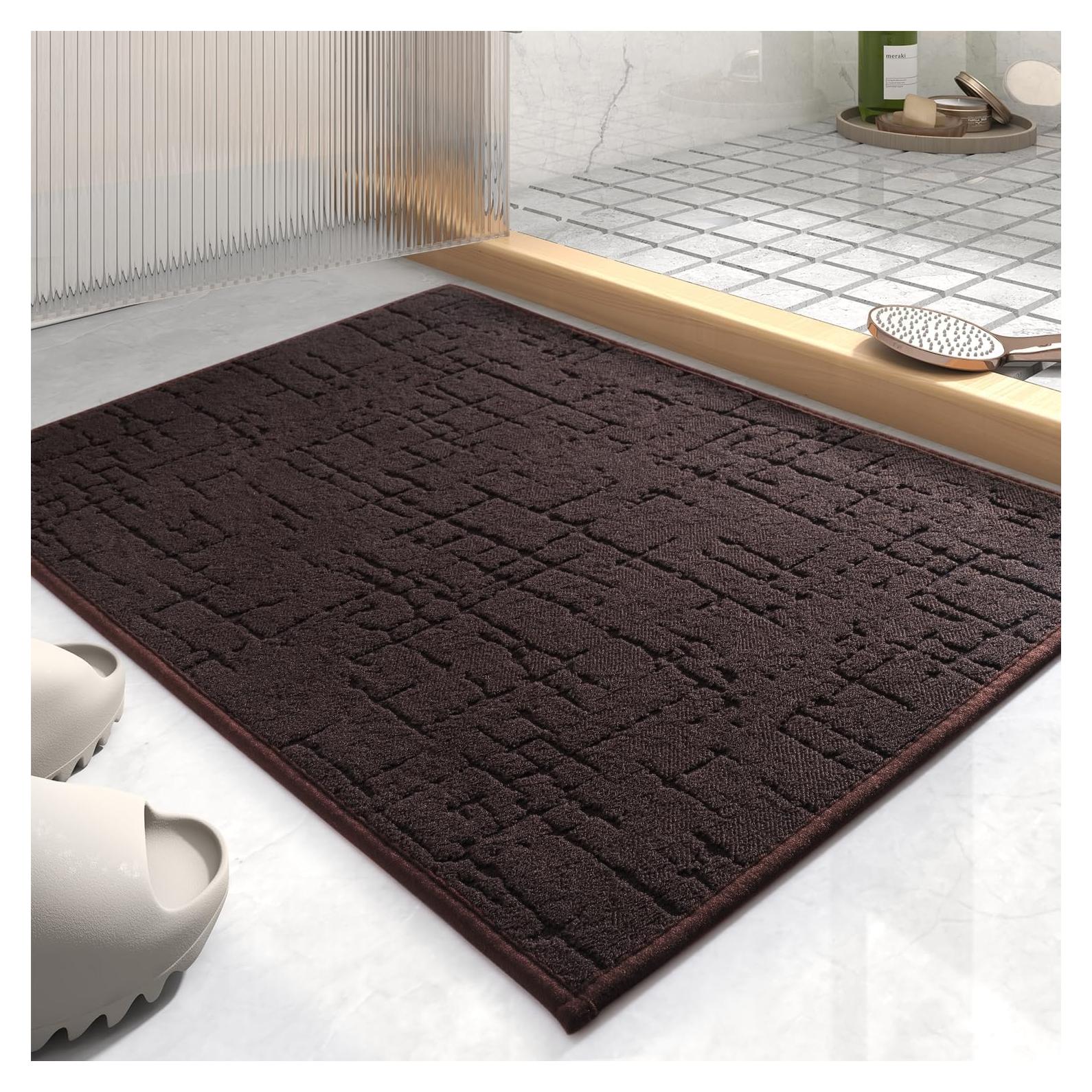 Alfombrilla de Baño AMOAMI Antideslizante 43x61cm Marrón