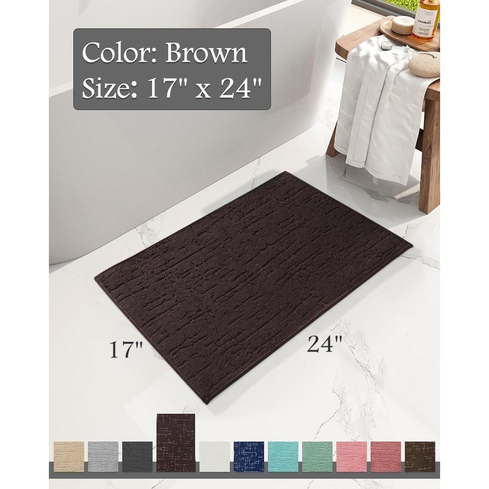 Alfombrilla de Baño AMOAMI Antideslizante 43x61cm Marrón