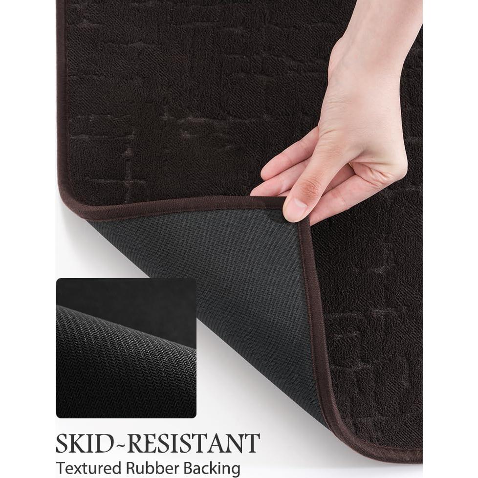 Alfombrilla de Baño AMOAMI Antideslizante 43x61cm Marrón