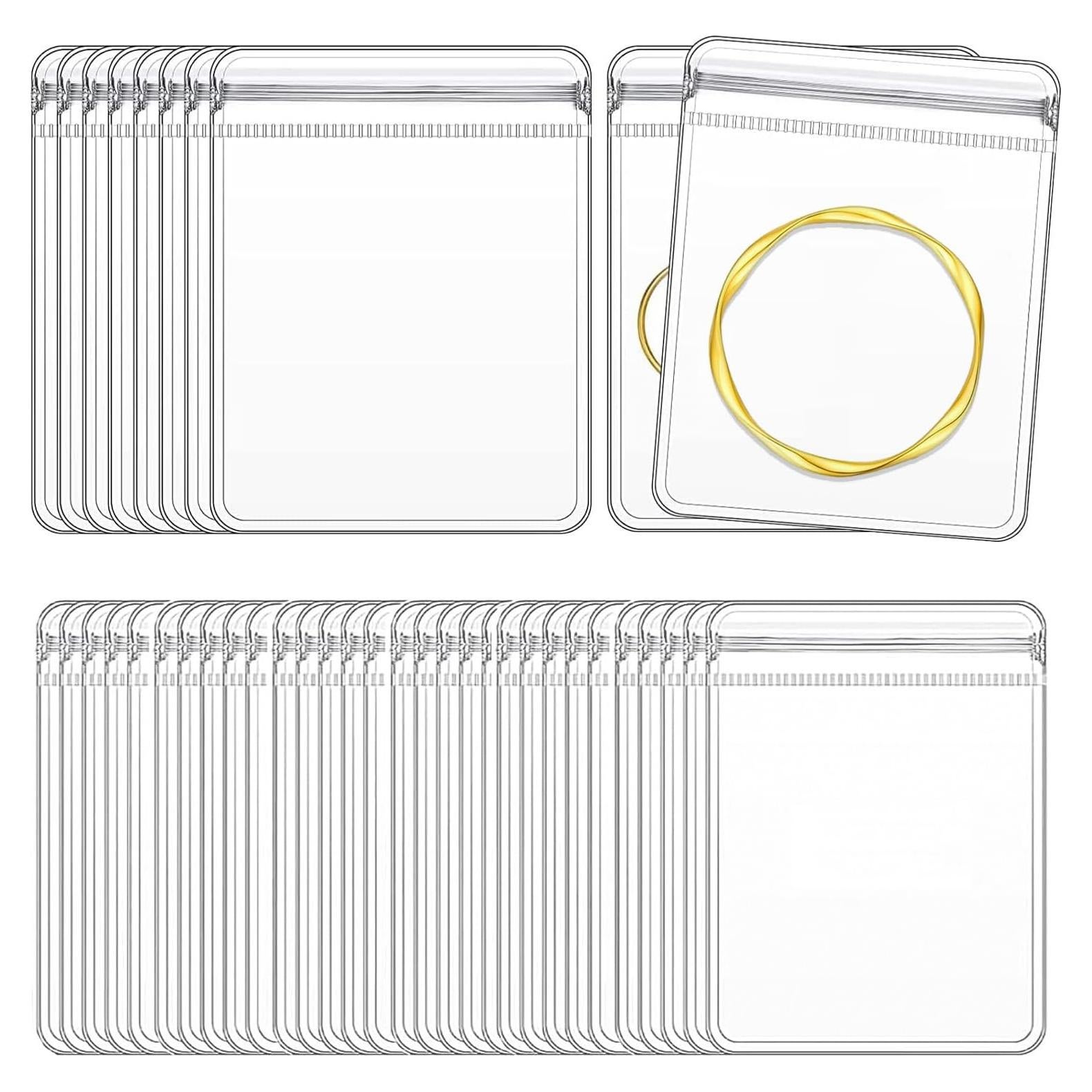 50 Bolsas de PVC Jeonnfp para Joyería con Cierre Reutilizables