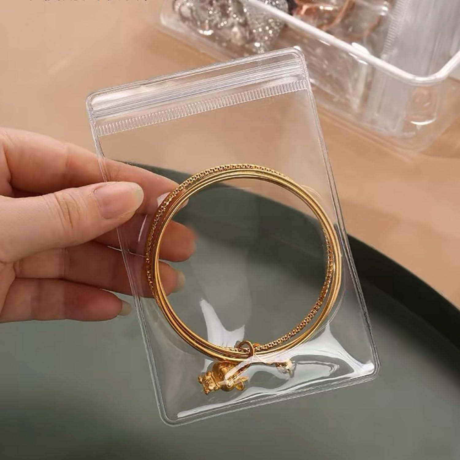 50 Bolsas de PVC Jeonnfp para Joyería con Cierre Reutilizables