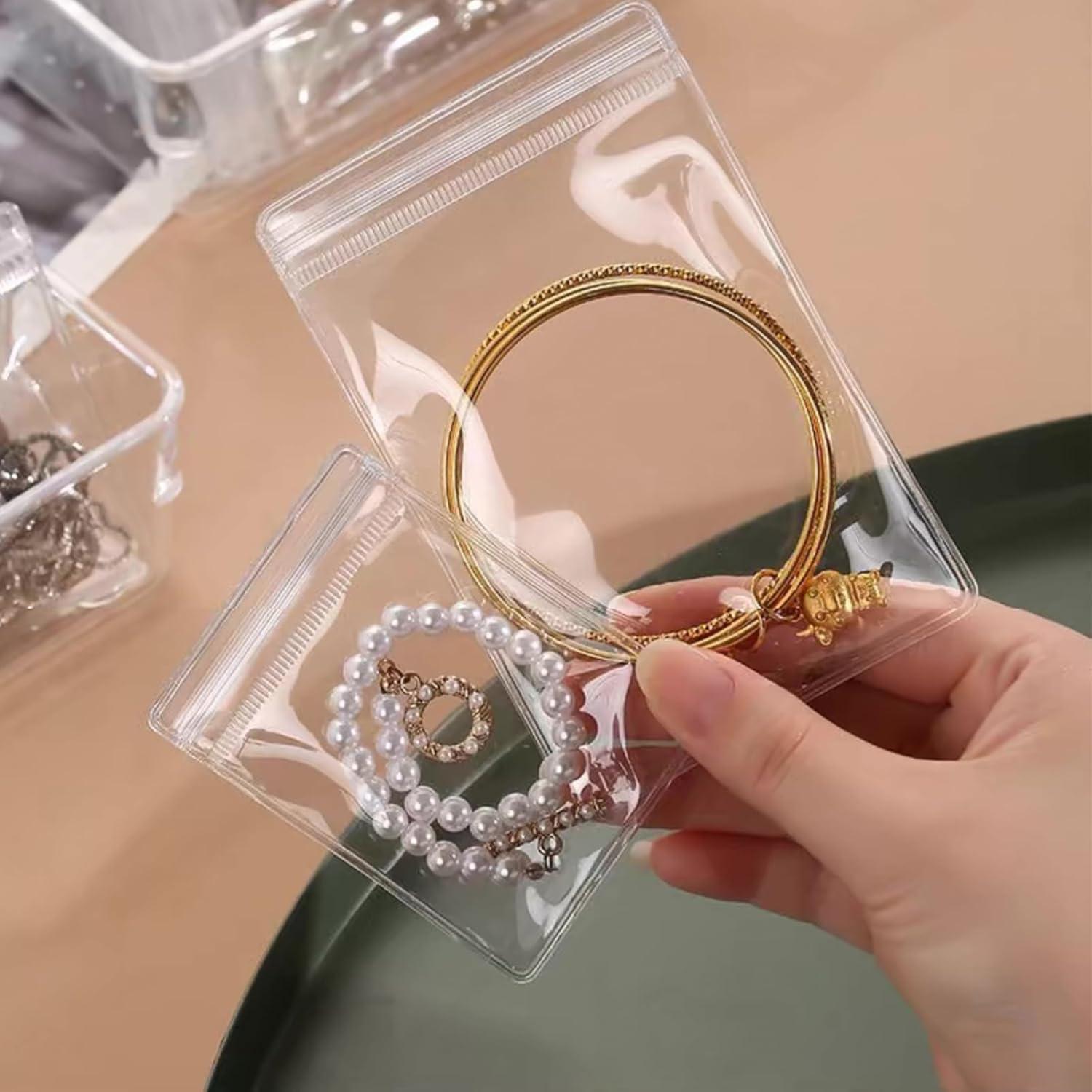 50 Bolsas de PVC Jeonnfp para Joyería con Cierre Reutilizables