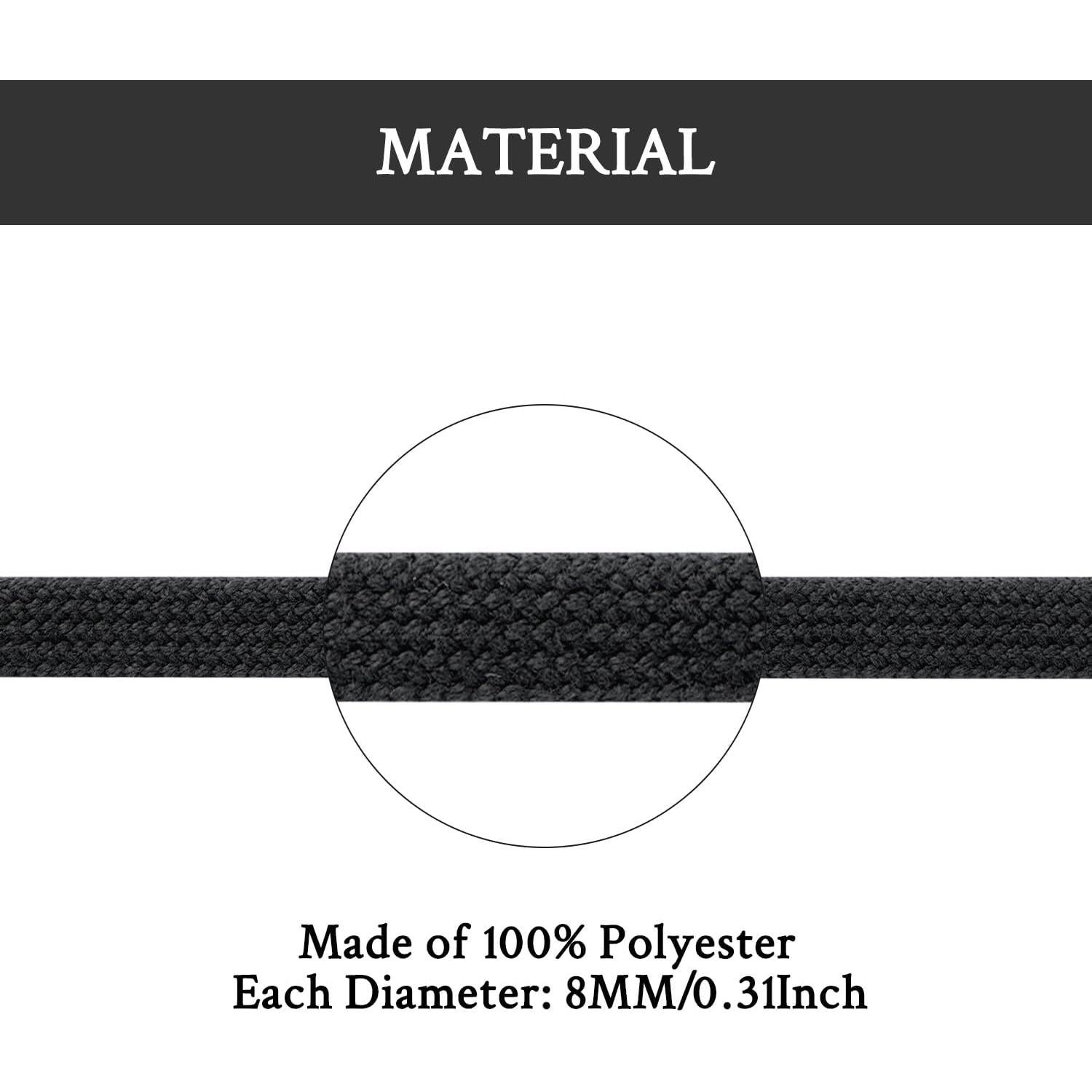 Cordoneras Planas de 8mm para Zapatillas Prada - 139.7cm Negro