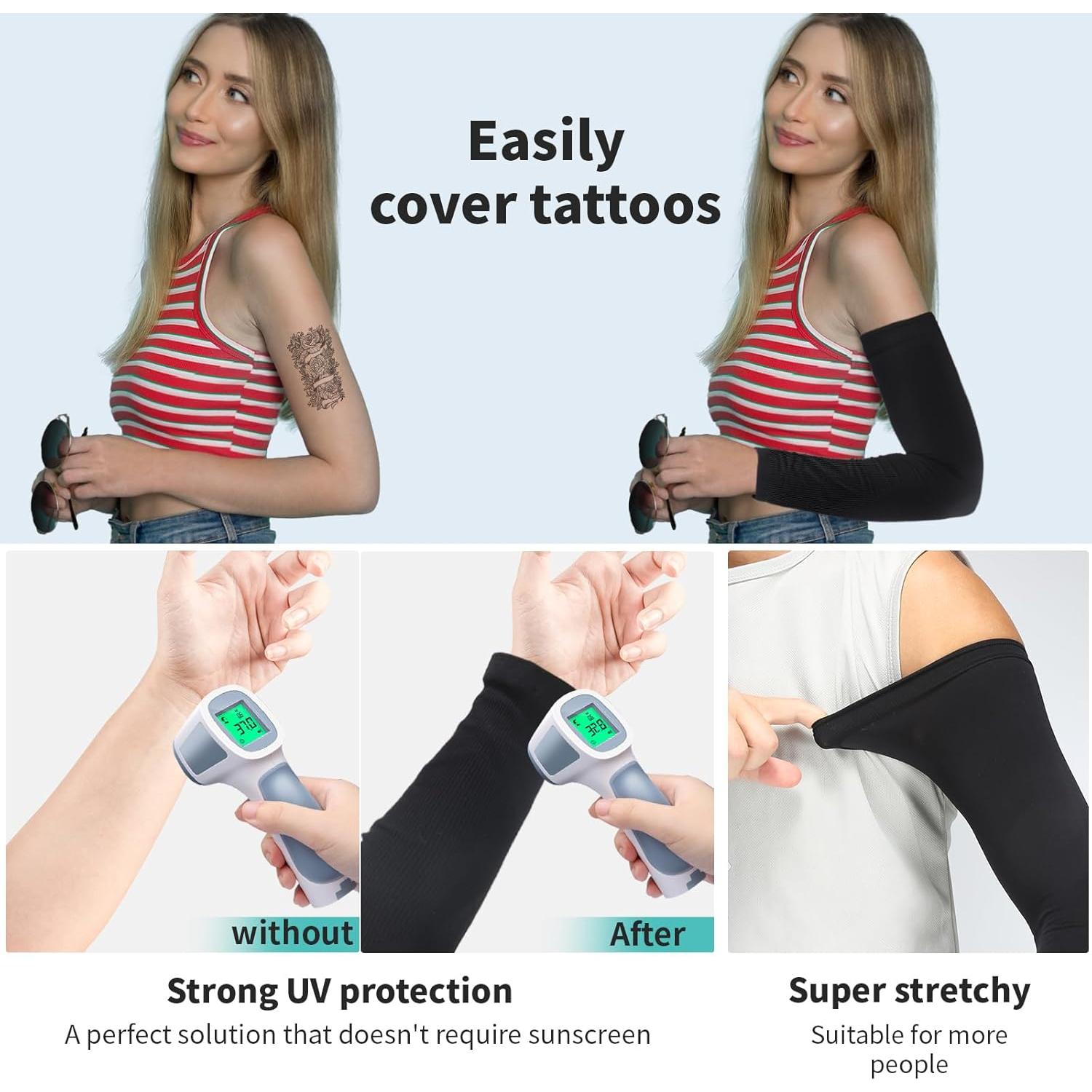 Mangas de Compresión NIPURA para Hombres - Protección UV 4 Pares