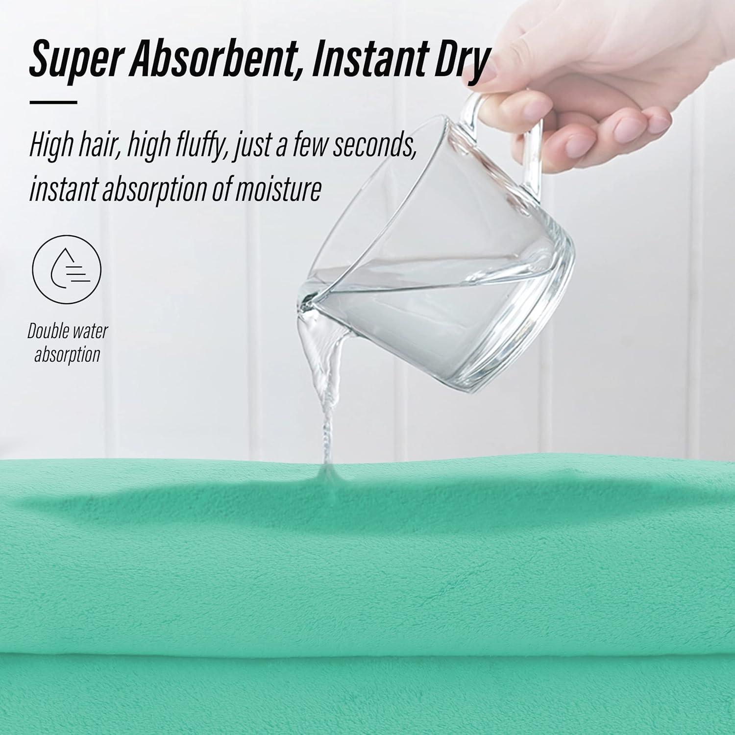 Juego de Toallas MOONQUEEN Microfibra Coral 6 Piezas Verde Aqua