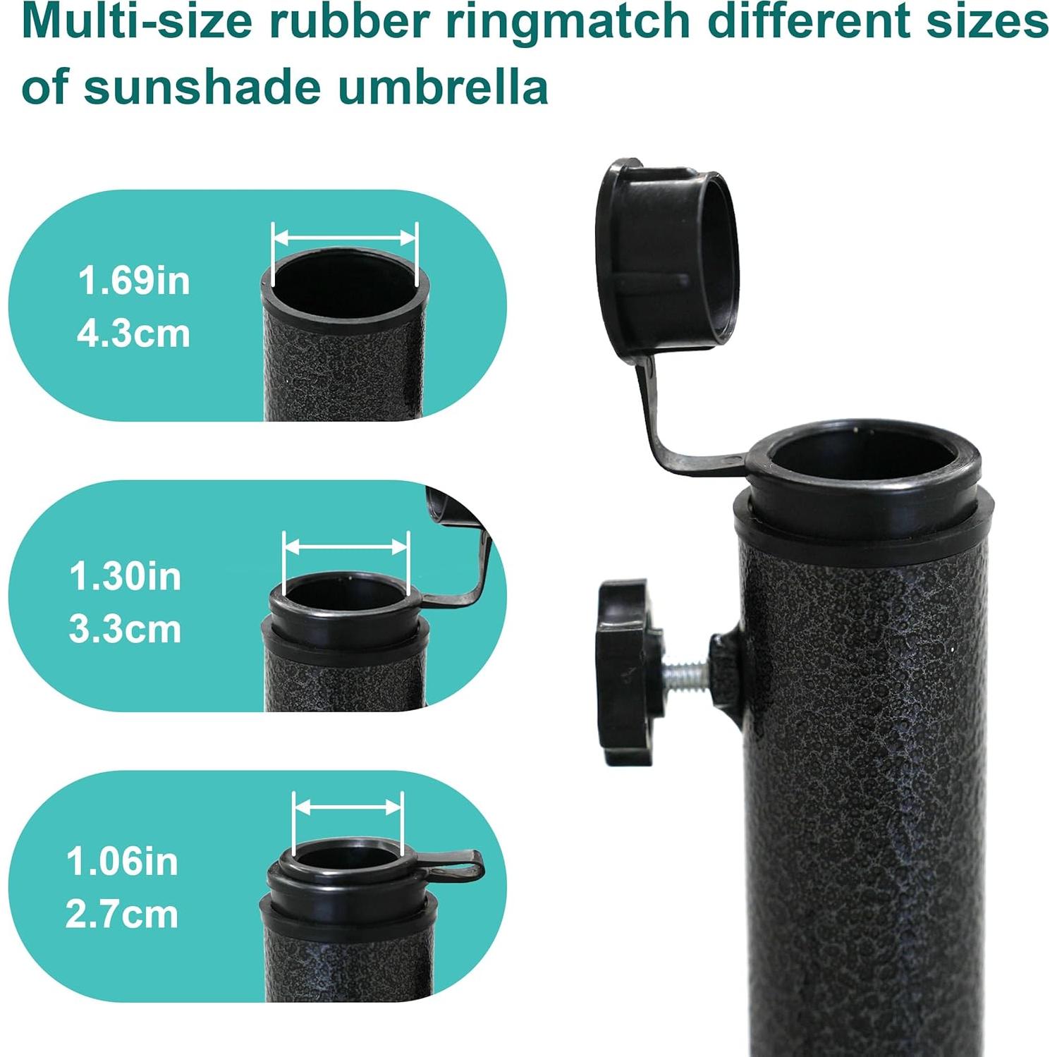 AMMSUN Foldable Portable Beach Umbrella Stand-Portable Patio Umbrella Base Holder,Iron Patio Umbrella Stand for Courtyard,Garden,Beach,Grass (Black)