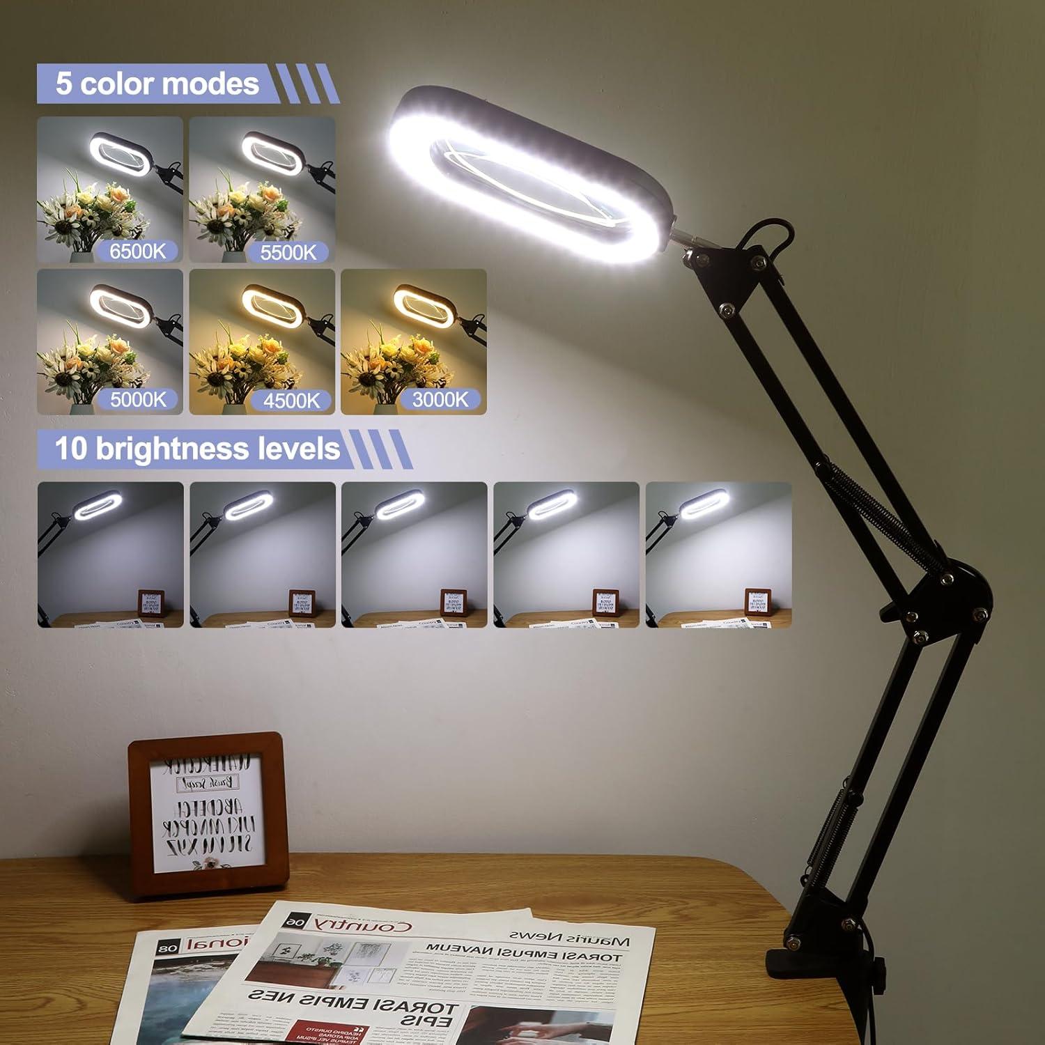 Lupa Drdefi 10X con Luz LED y Soporte Abrazadera
