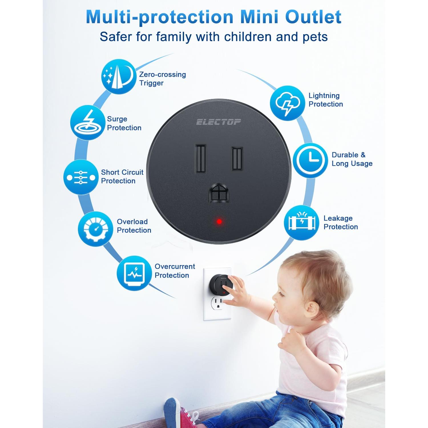 Enchufe Inalámbrico Control Remoto ELECTOP 15A 1500W Negro