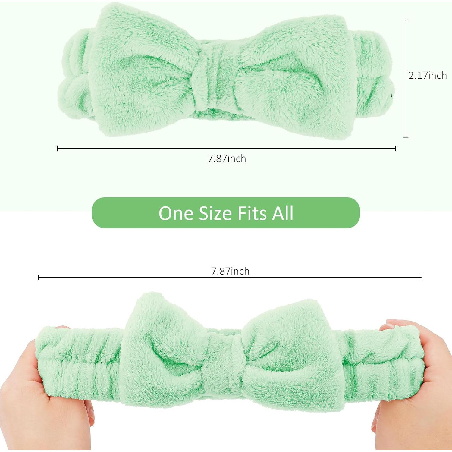 Cintas para la cabeza de spa 8 paquetes Verde y Rosa
