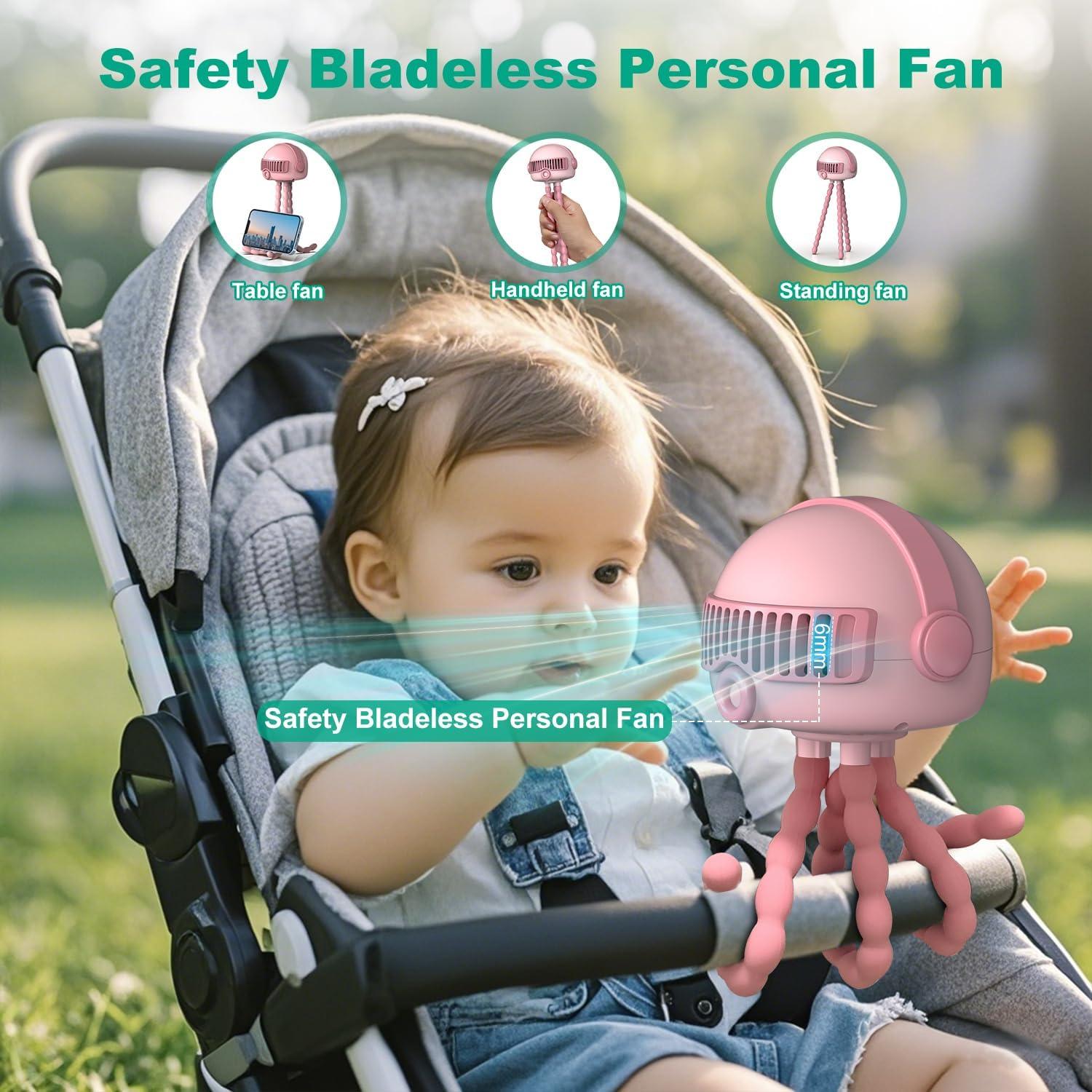 Ventilador Portátil Sunytee Rosa 4000mAh 3 Velocidades