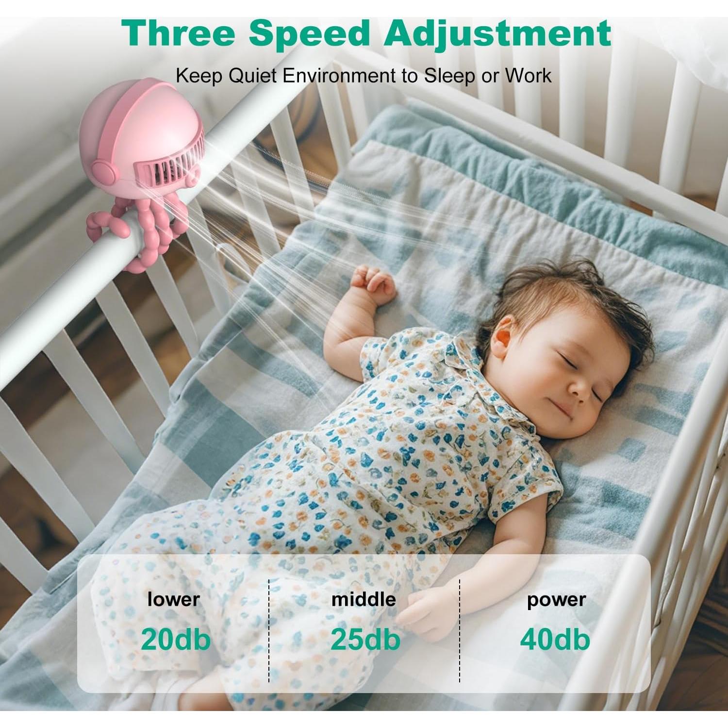 Ventilador Portátil Sunytee Rosa 4000mAh 3 Velocidades