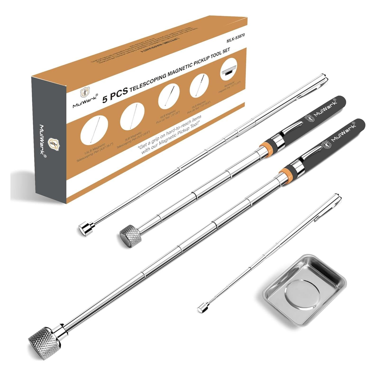 Herramienta de Recogida Magnética Telescópica Mulwark 5 Pcs