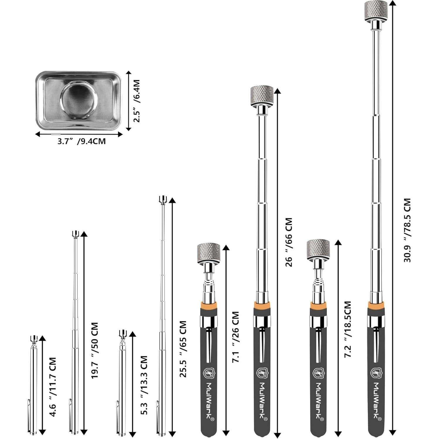 Herramienta de Recogida Magnética Telescópica Mulwark 5 Pcs