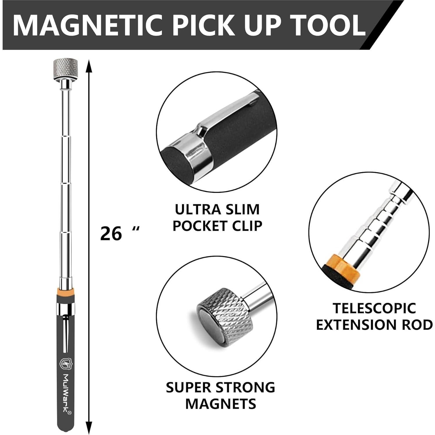 Herramienta de Recogida Magnética Telescópica Mulwark 5 Pcs