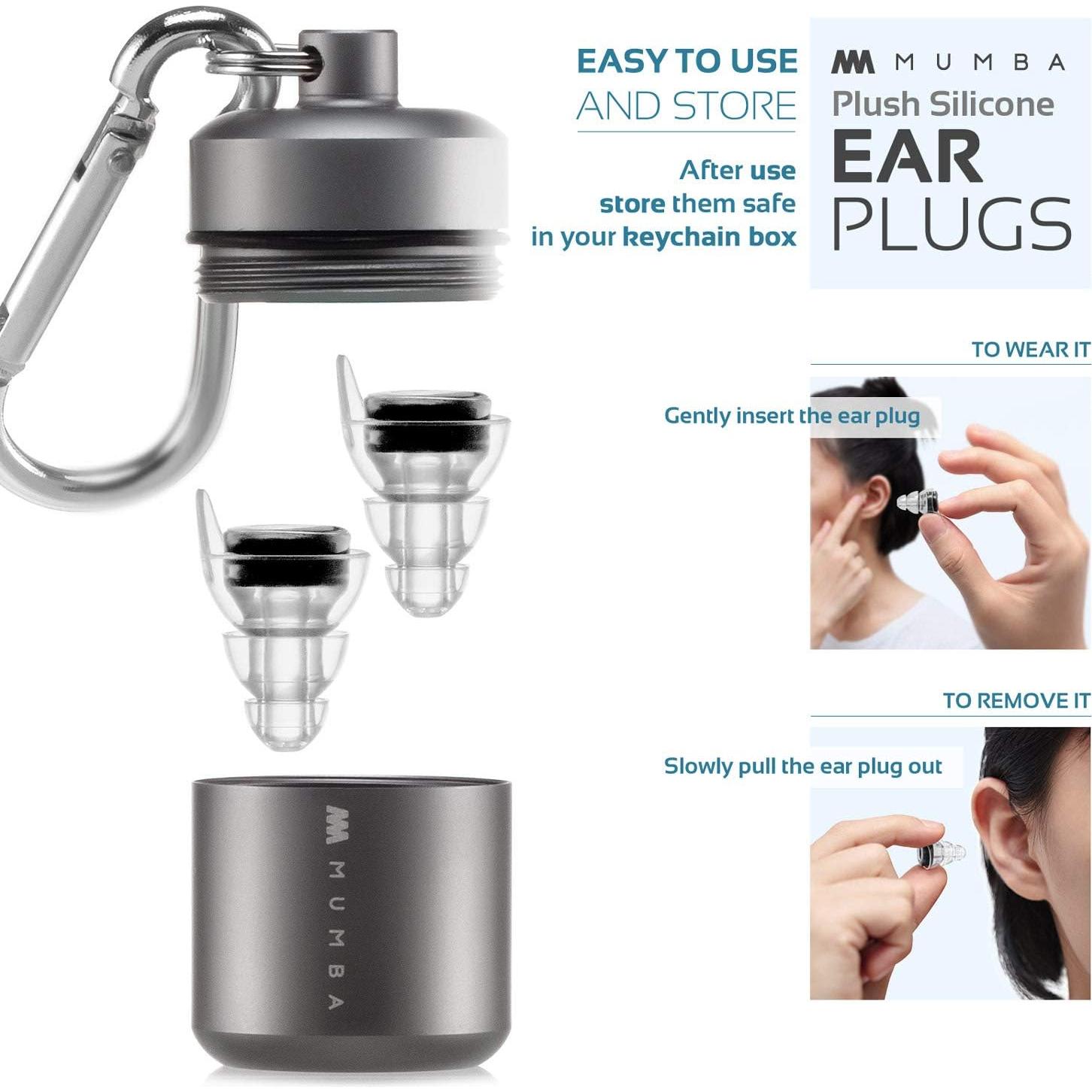 Tapones para oídos Mumba de alta fidelidad reutilizables 24dB