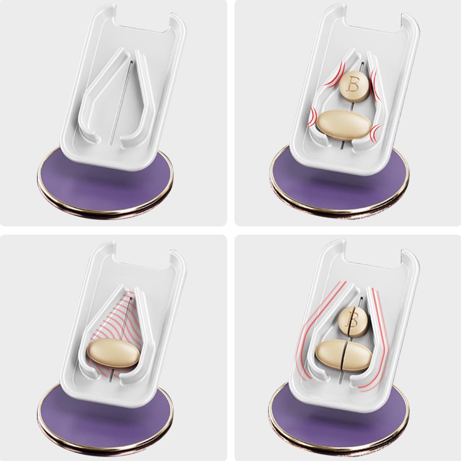 Cortador de Pastillas y Organizador JohnBee 2 en 1 - Púrpura