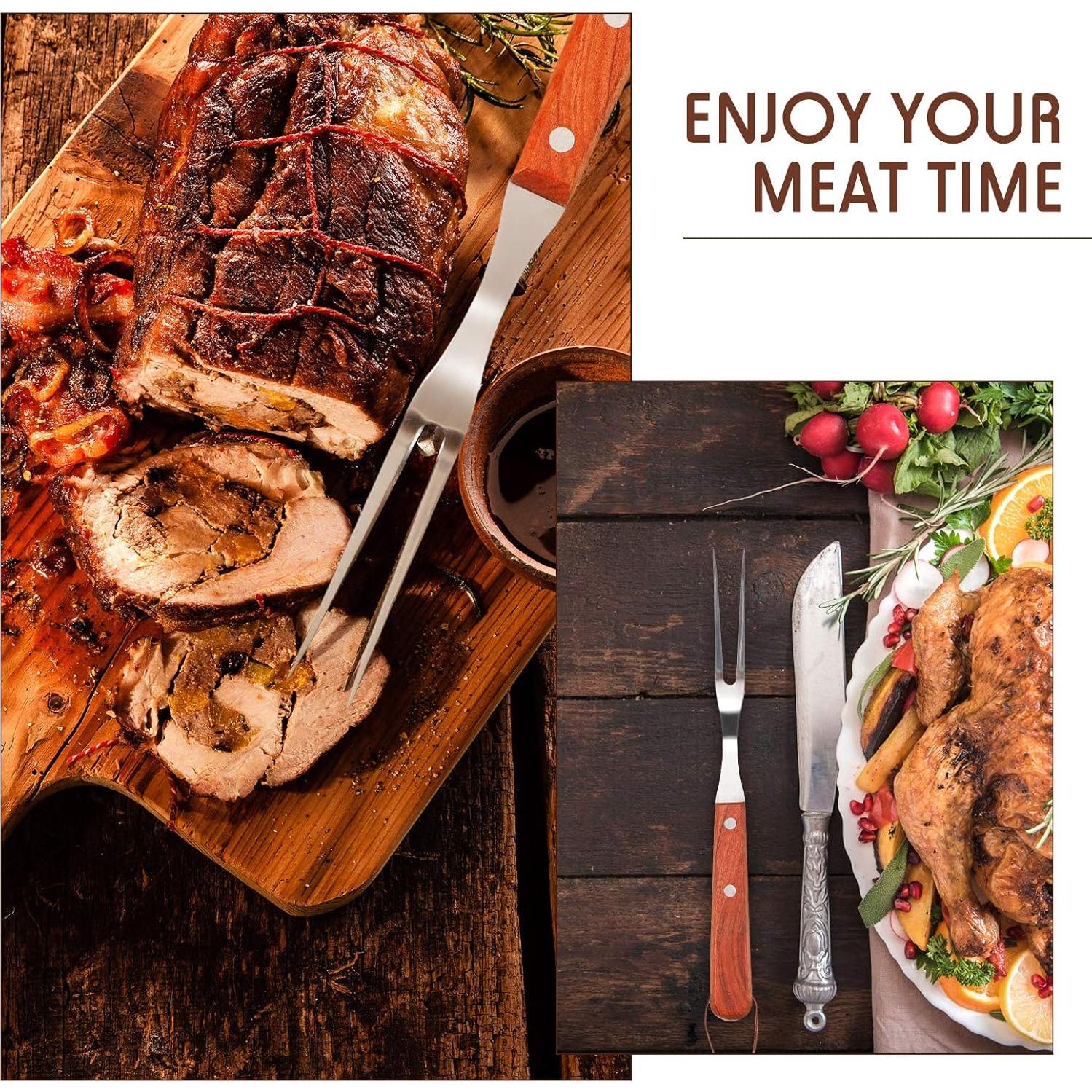 Juego de Tenedores de Carne Honoson Acero Inoxidable 2 Piezas