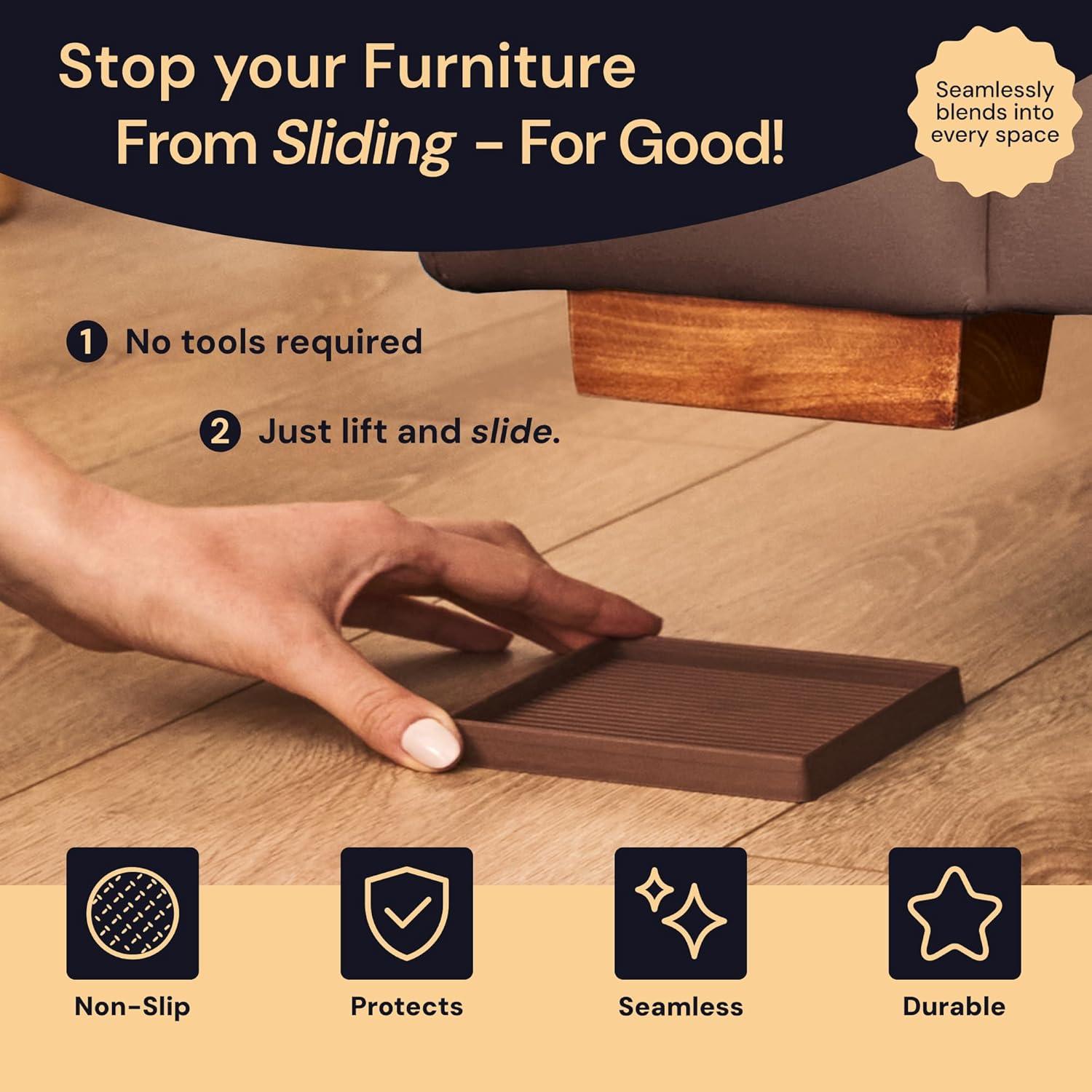 Cojines Antideslizantes CasterMaster 5x5 cm Negro - Paquete de 4