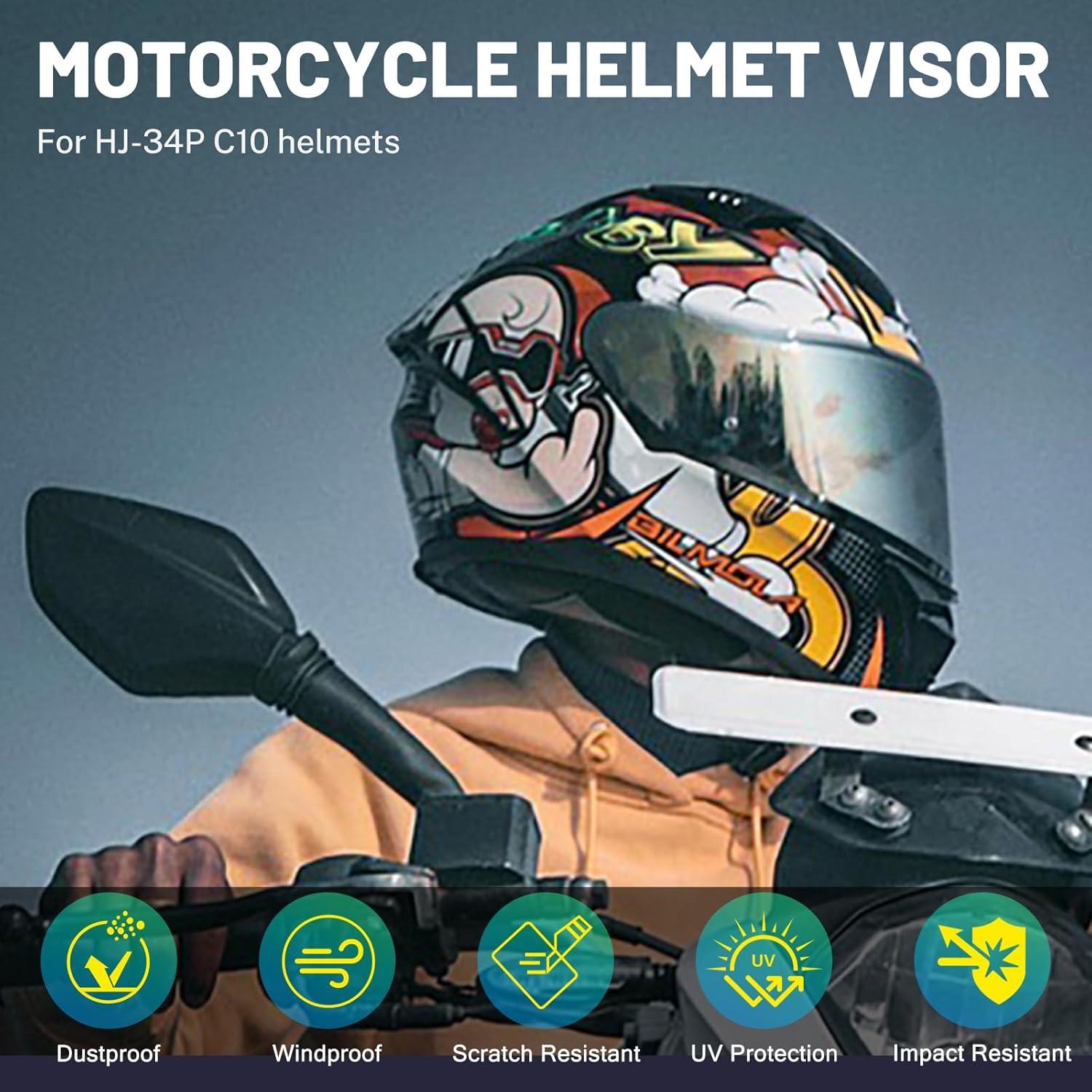 Visera de Casco de Motocicleta XINGWU HJ-34P Antivaho UV Negro