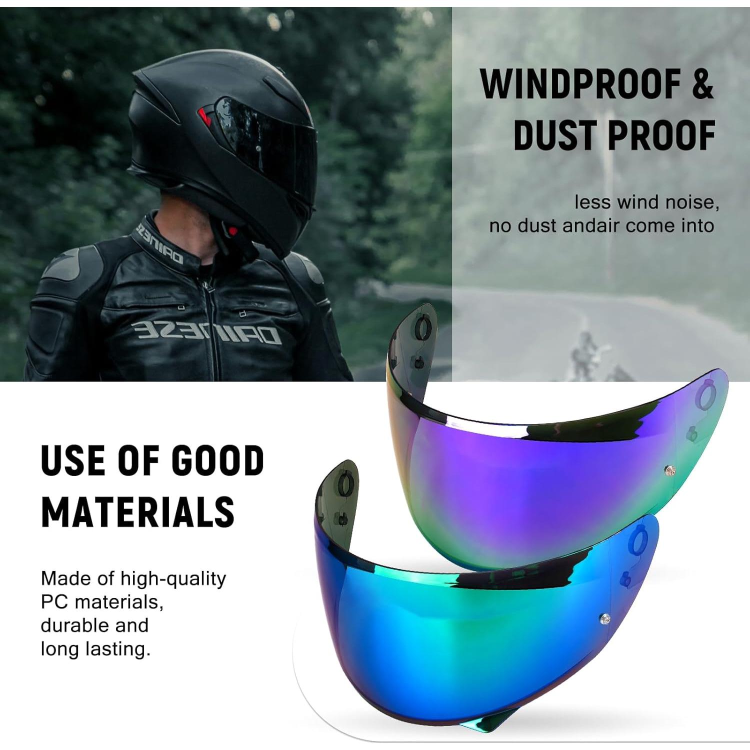 Visera de Casco de Motocicleta XINGWU HJ-34P Antivaho UV Negro