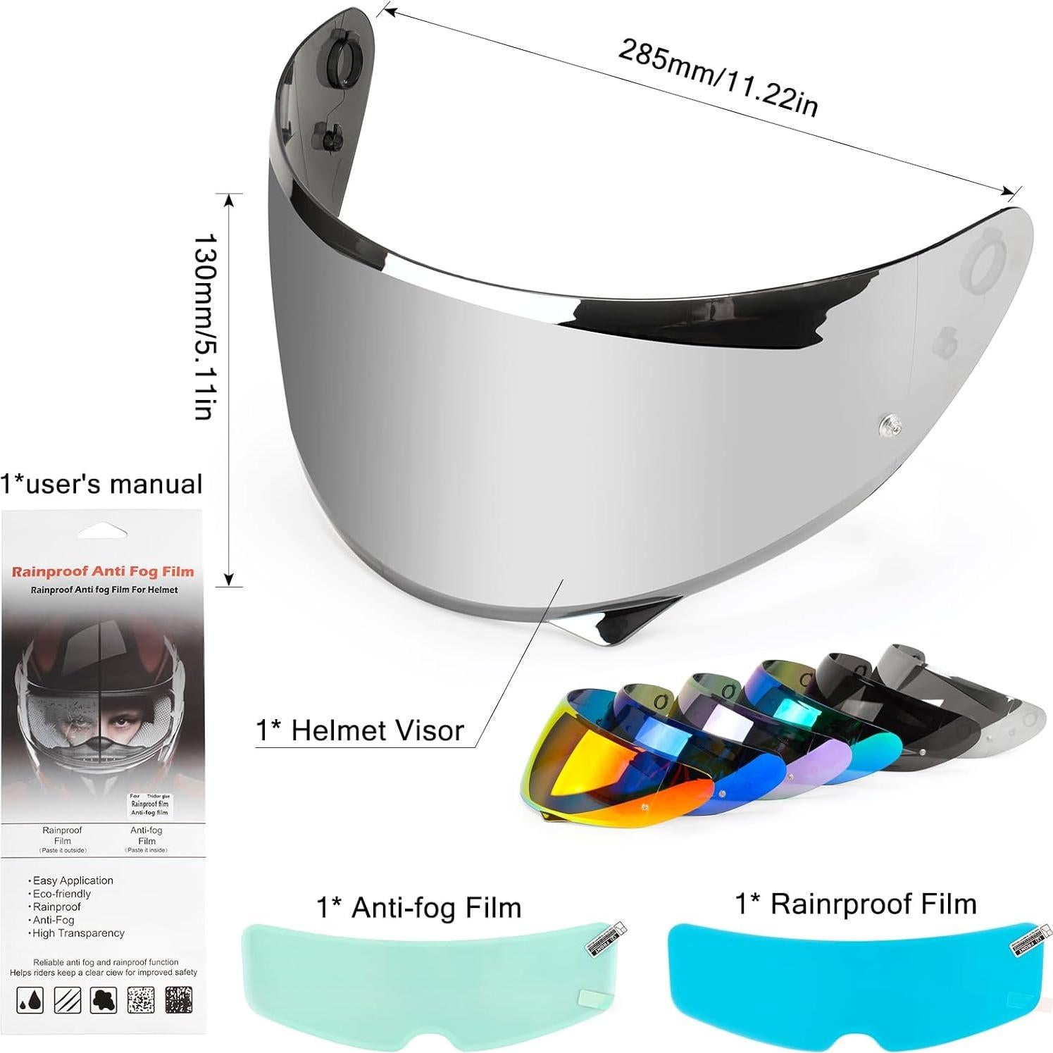 Visera de Casco de Motocicleta XINGWU HJ-34P Antivaho UV Negro