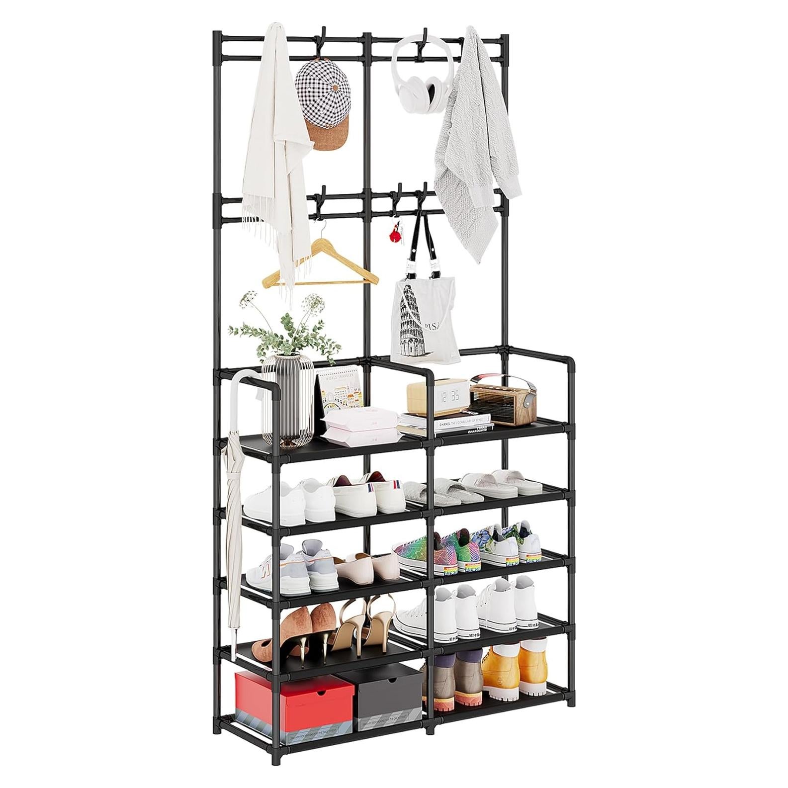 Perchero UDEAR de 5 Niveles con Ganchos, Organizador Negro