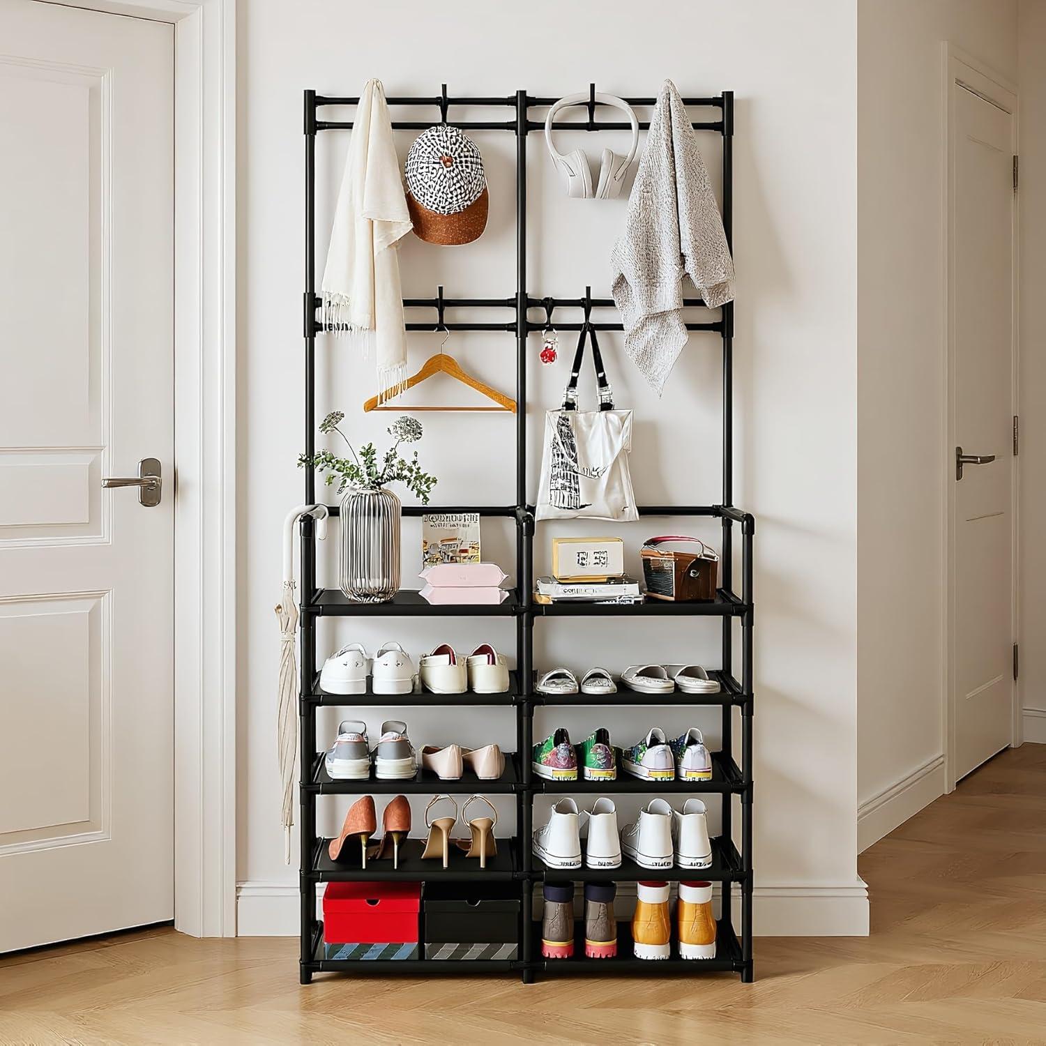 Perchero UDEAR de 5 Niveles con Ganchos, Organizador Negro