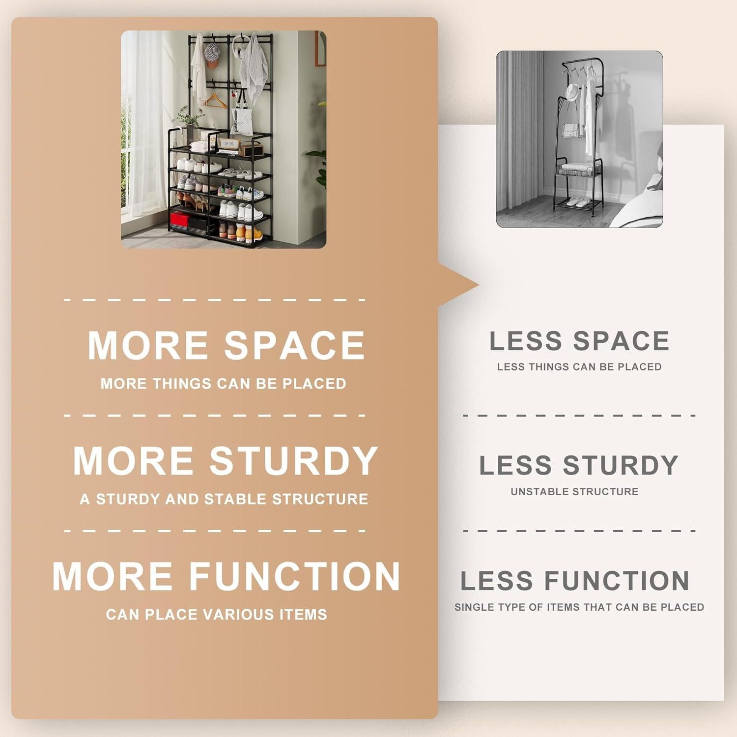 Perchero UDEAR de 5 Niveles con Ganchos, Organizador Negro