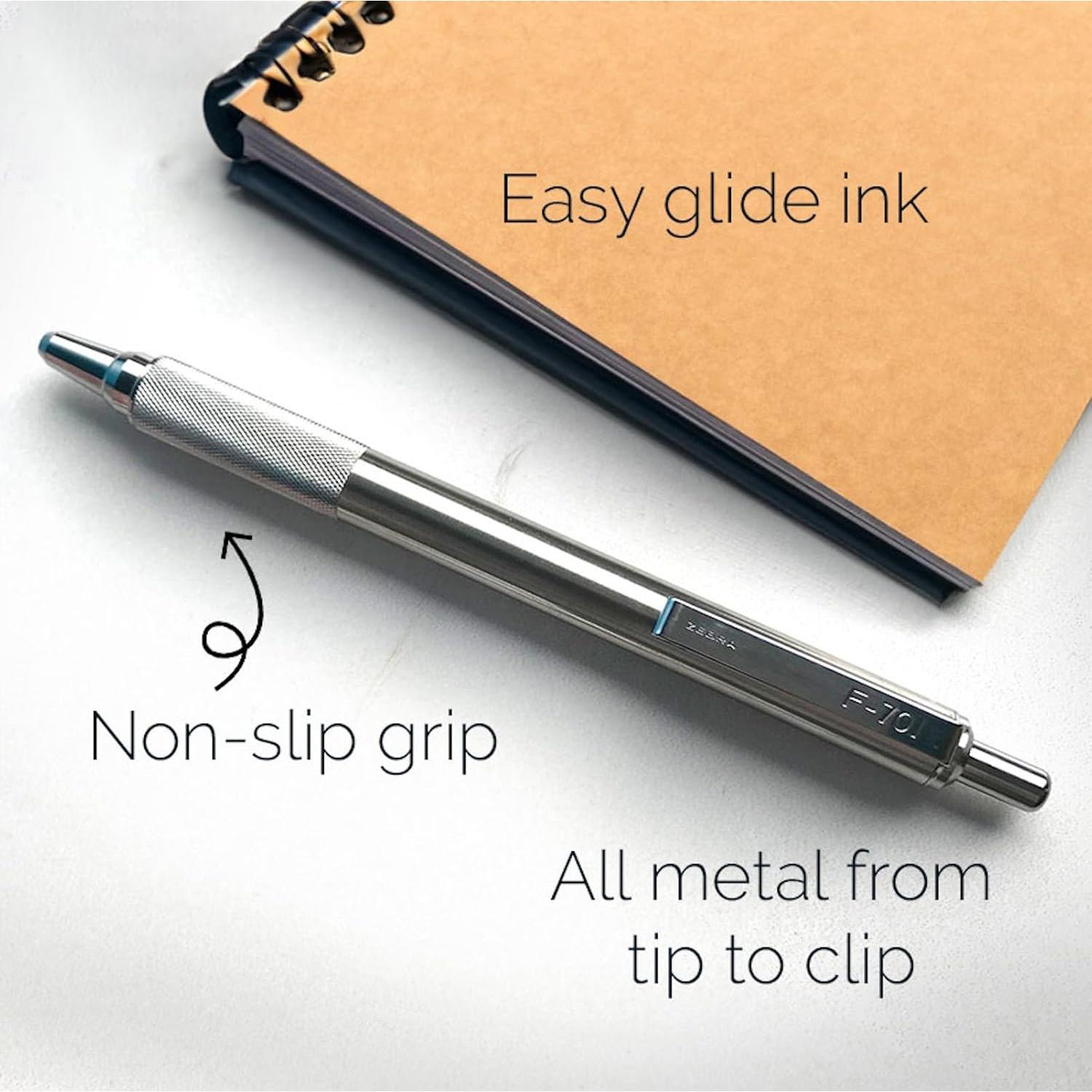 Bolígrafo retráctil Zebra Pen F-701 acero inoxidable 0.5mm