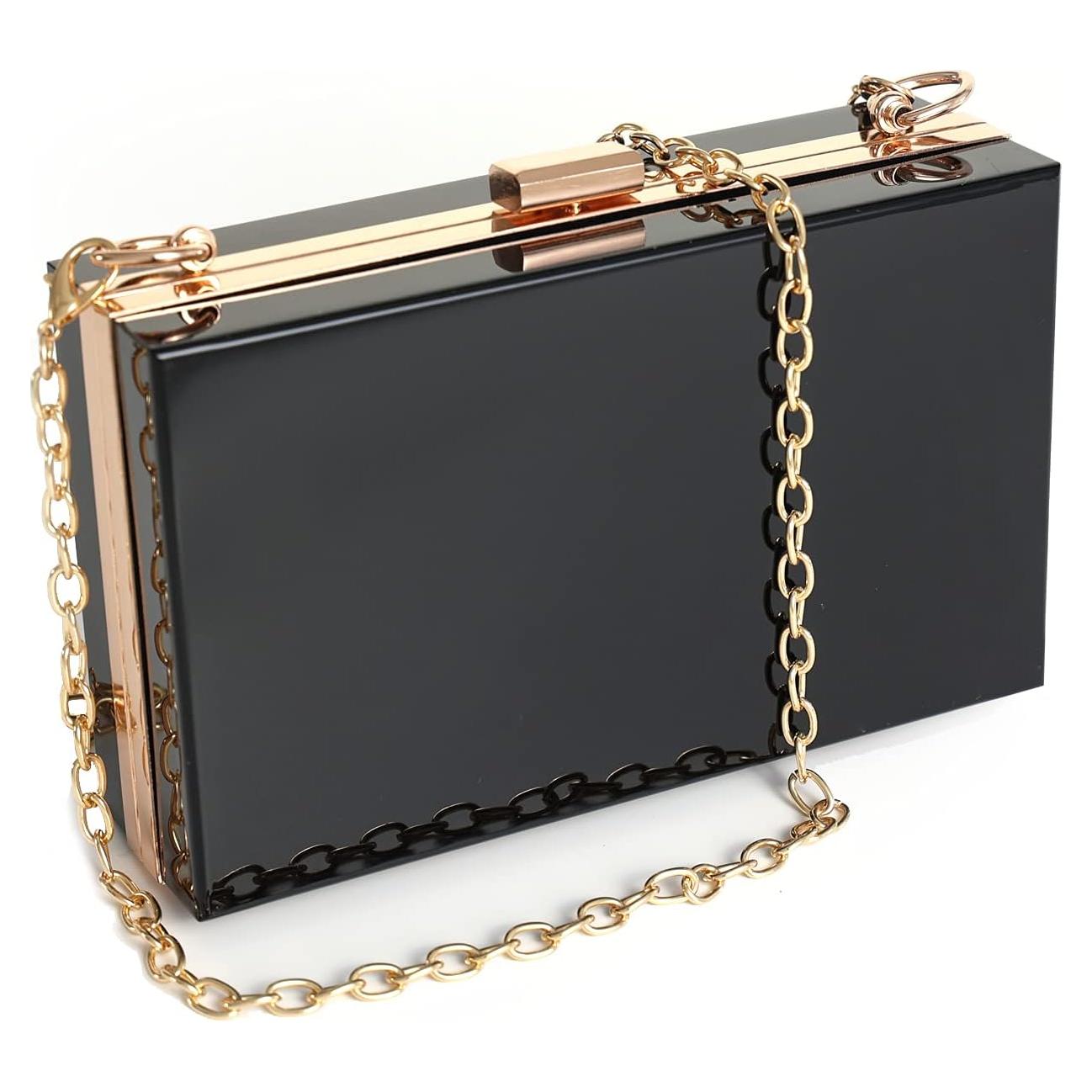 Bolso de mano acrílico transparente WJCD para mujeres 18x10cm