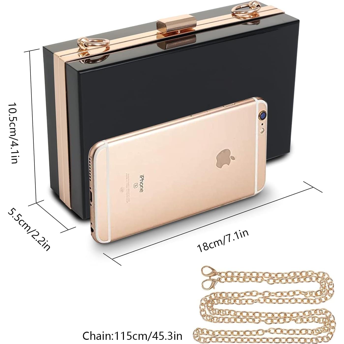 Bolso de mano acrílico transparente WJCD para mujeres 18x10cm