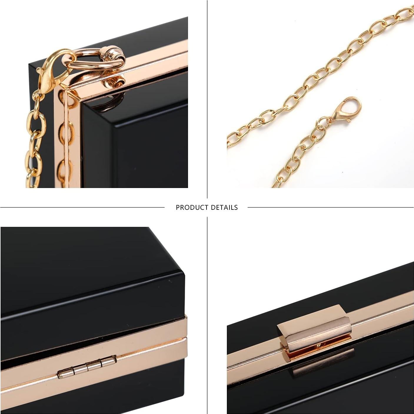 Bolso de mano acrílico transparente WJCD para mujeres 18x10cm