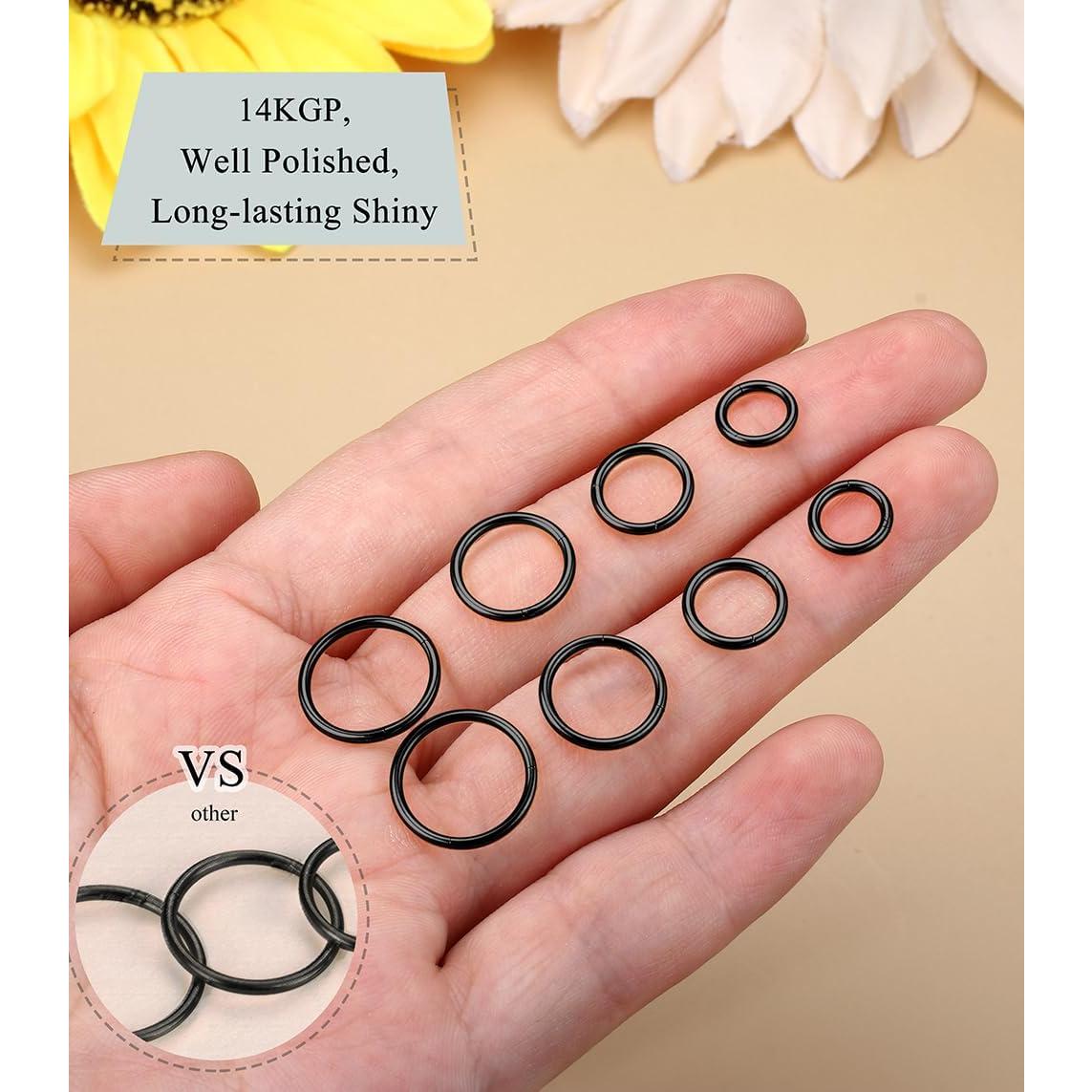 BodyBonita 9 Piezas Aros de Nariz 316L Acero Quirúrgico Hipoalergénico