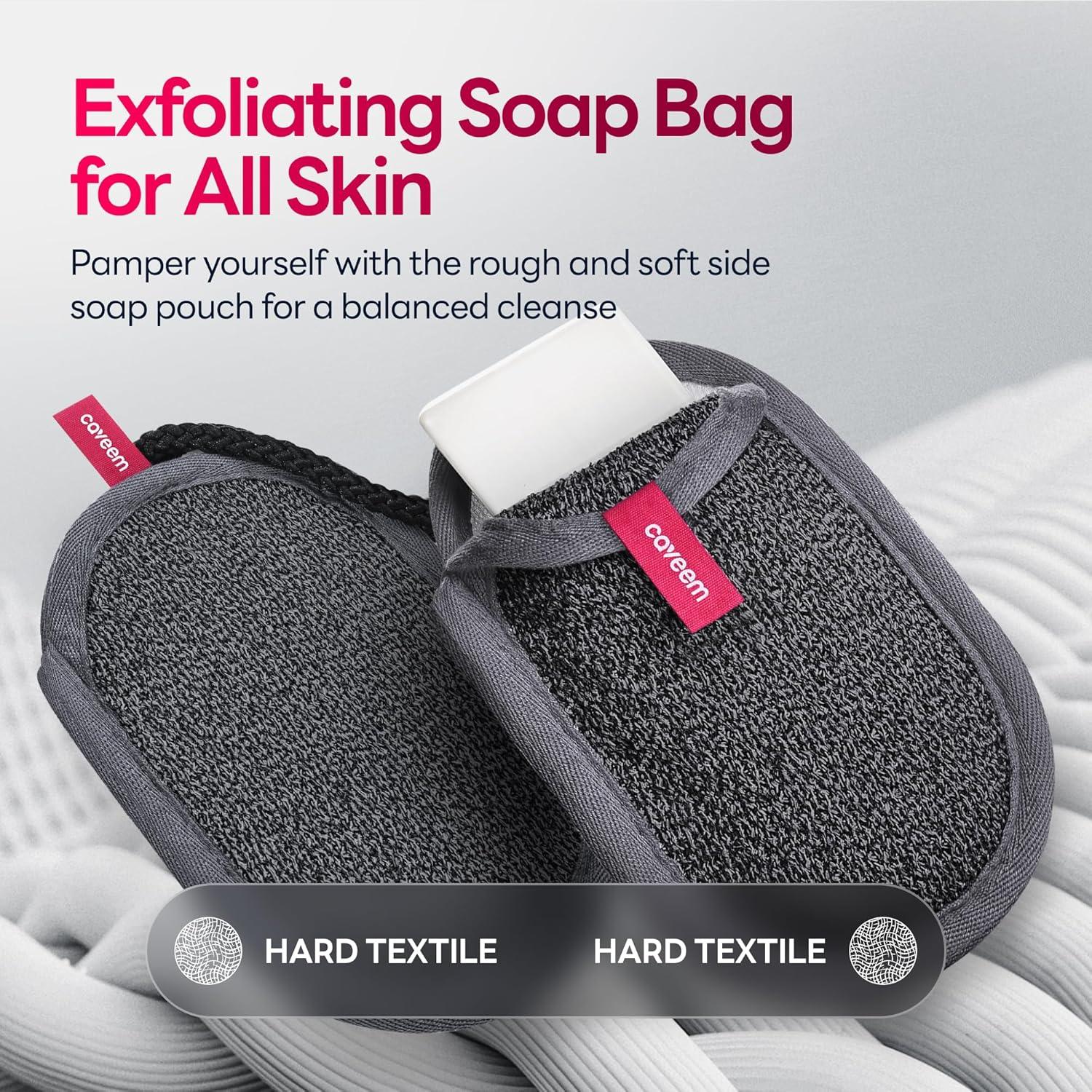 Bolsa de Jabón Exfoliación Rugosa CAVEEM 2 Piezas 21x14cm