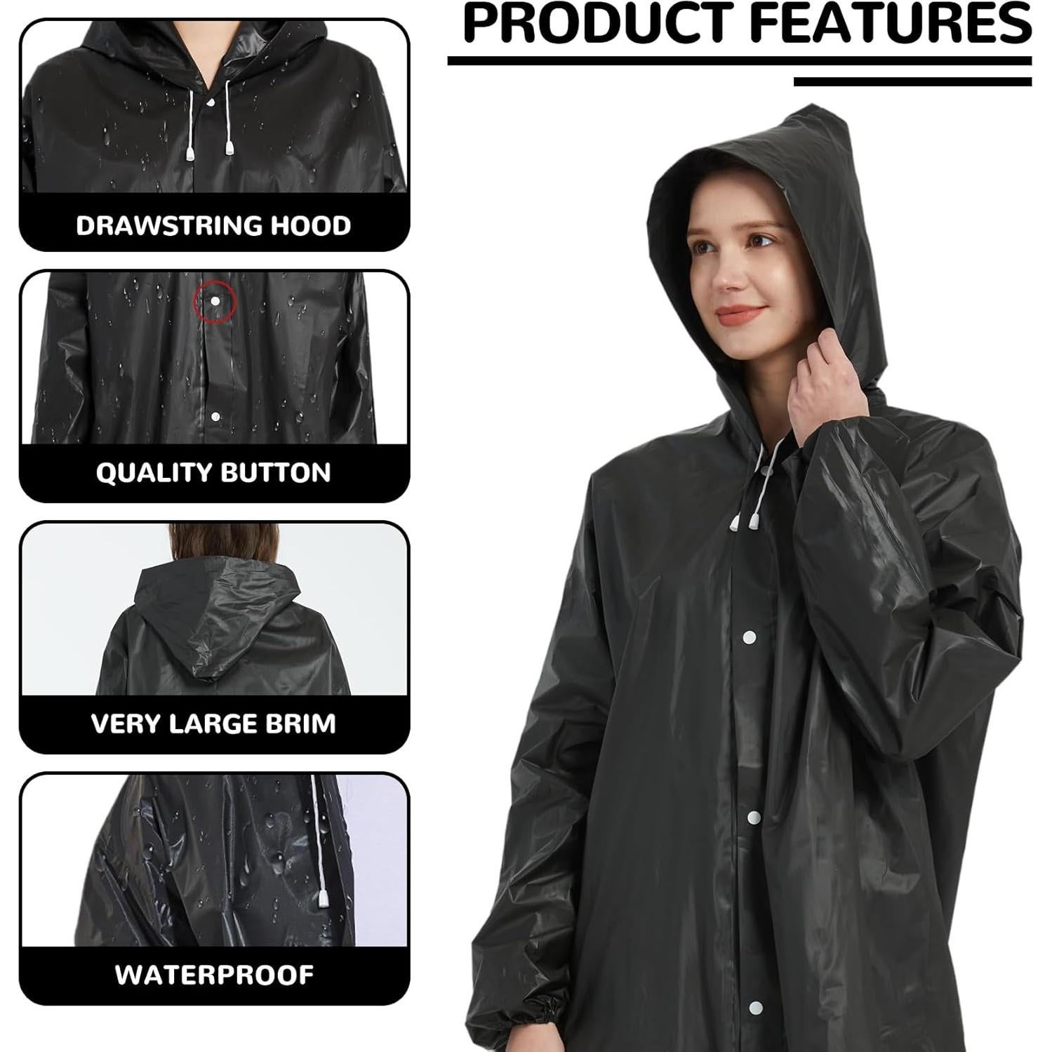 Ponchos de Lluvia Reutilizables TYLIN para Adultos 2 Pcs