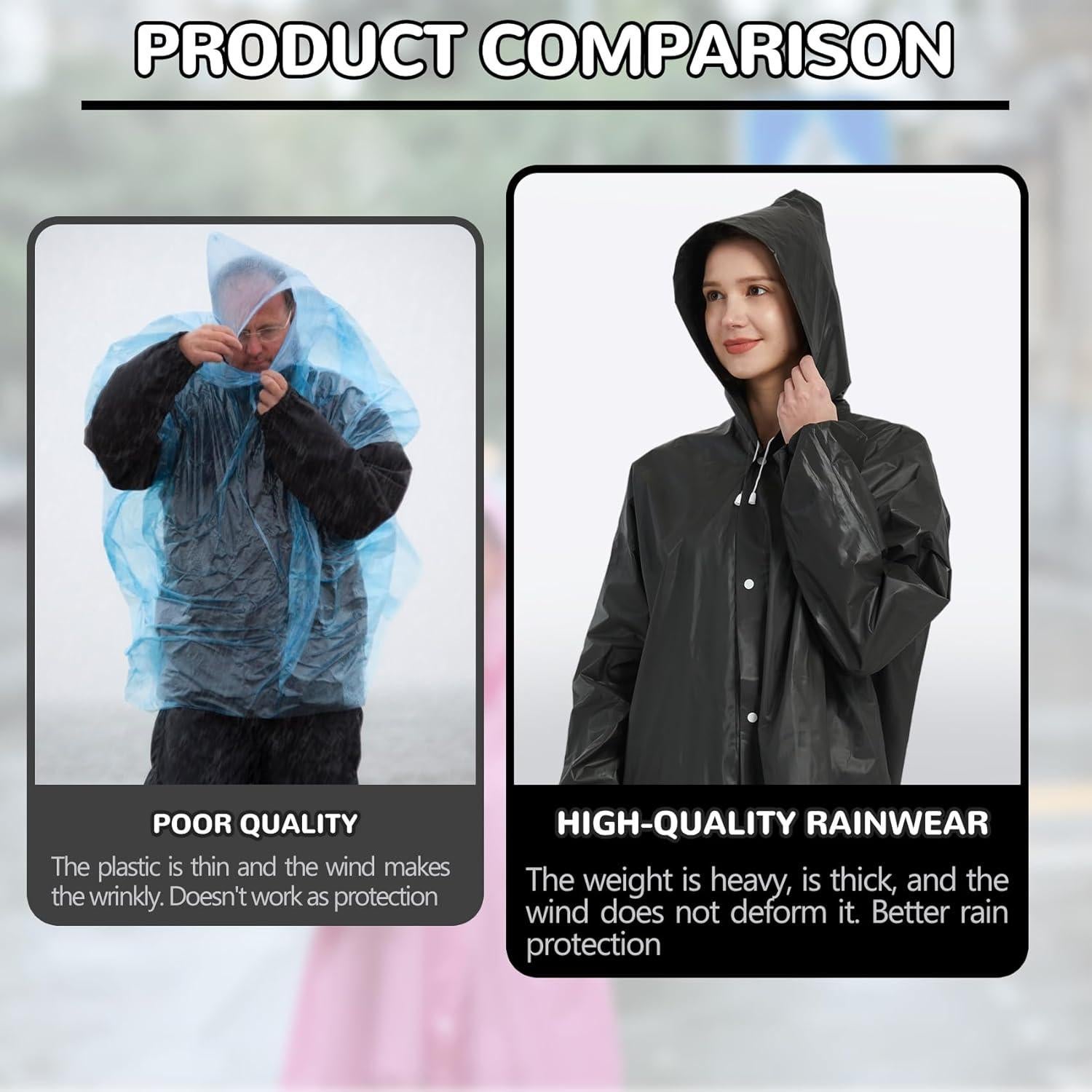 Ponchos de Lluvia Reutilizables TYLIN para Adultos 2 Pcs