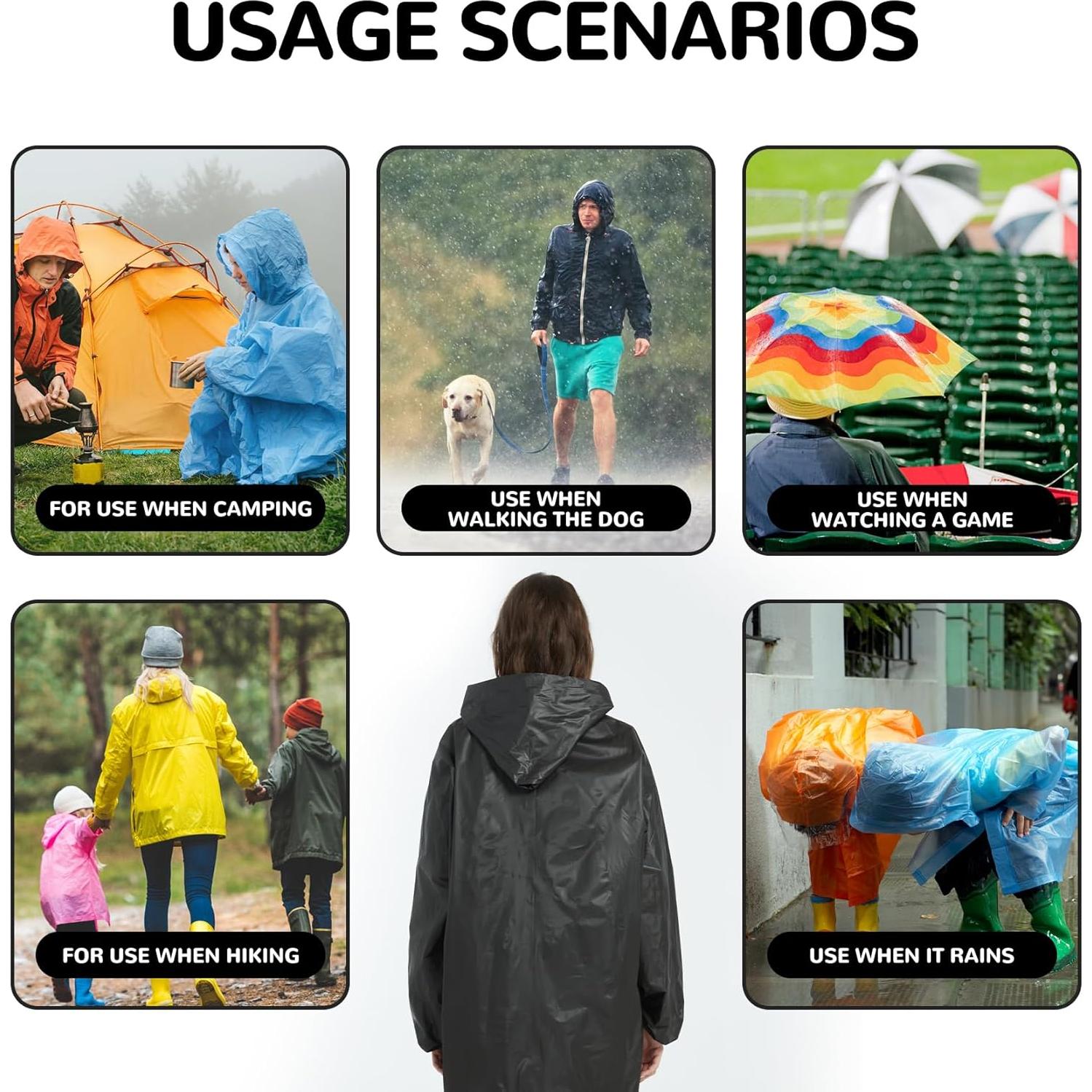 Ponchos de Lluvia Reutilizables TYLIN para Adultos 2 Pcs