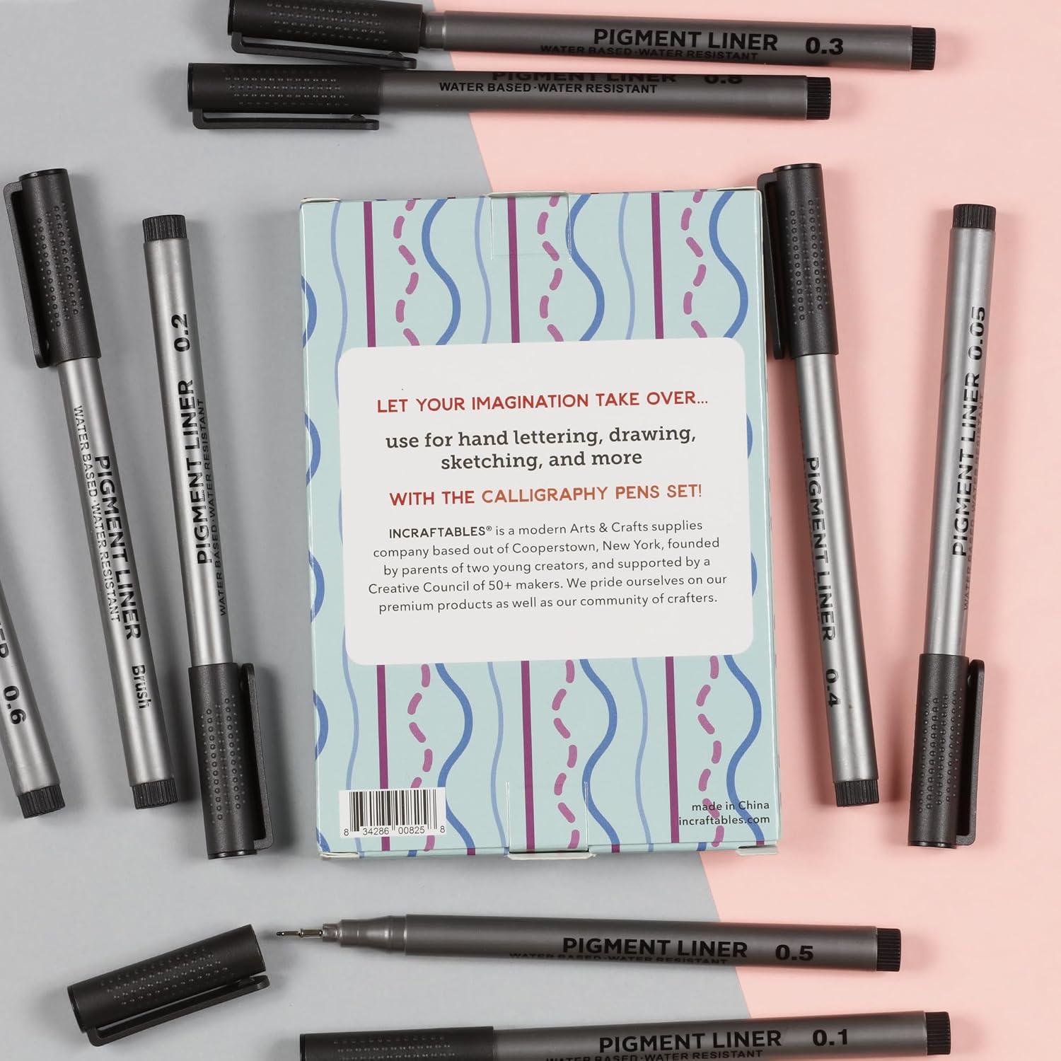 Set de Marcadores de Caligrafía Incraftables - 9 Puntas Chisel Negras