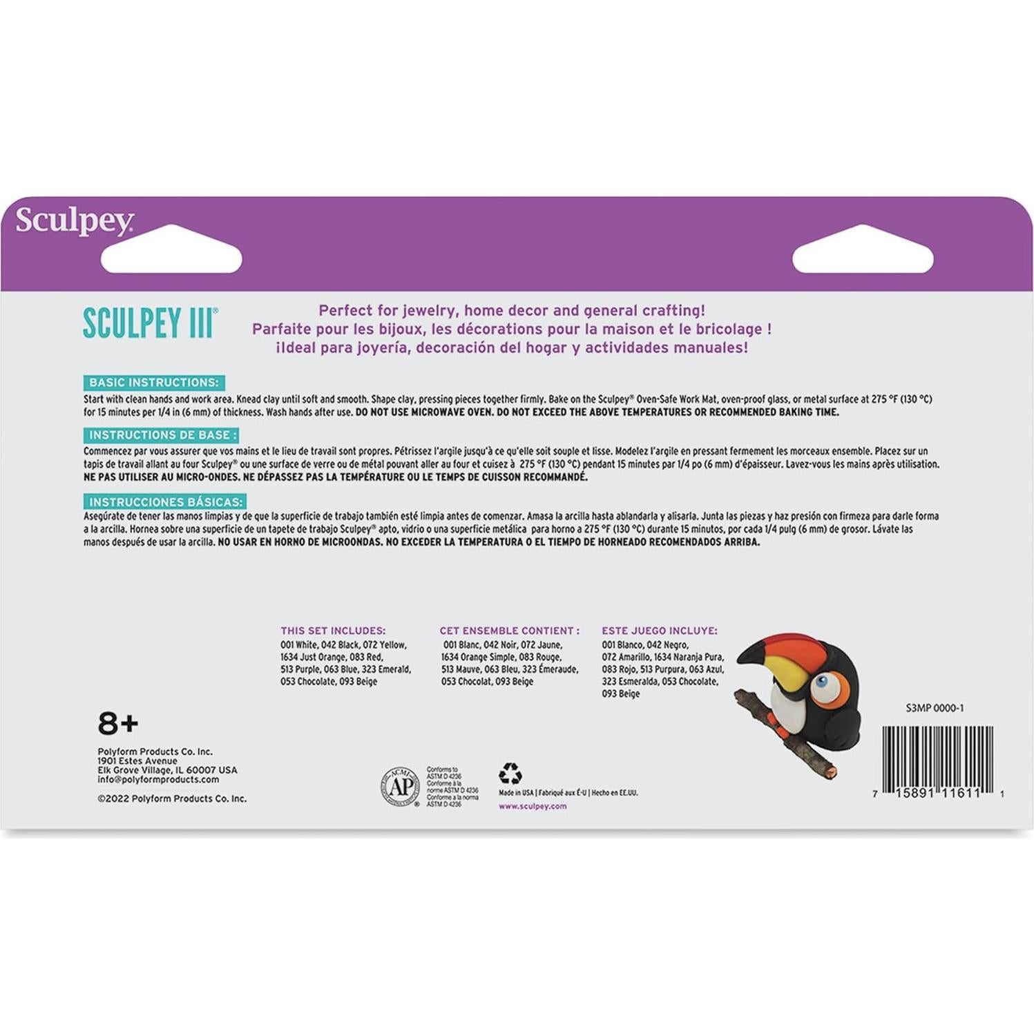 Sculpey III Arcilla Polimérica Horneable 10 Colores 0.57 kg