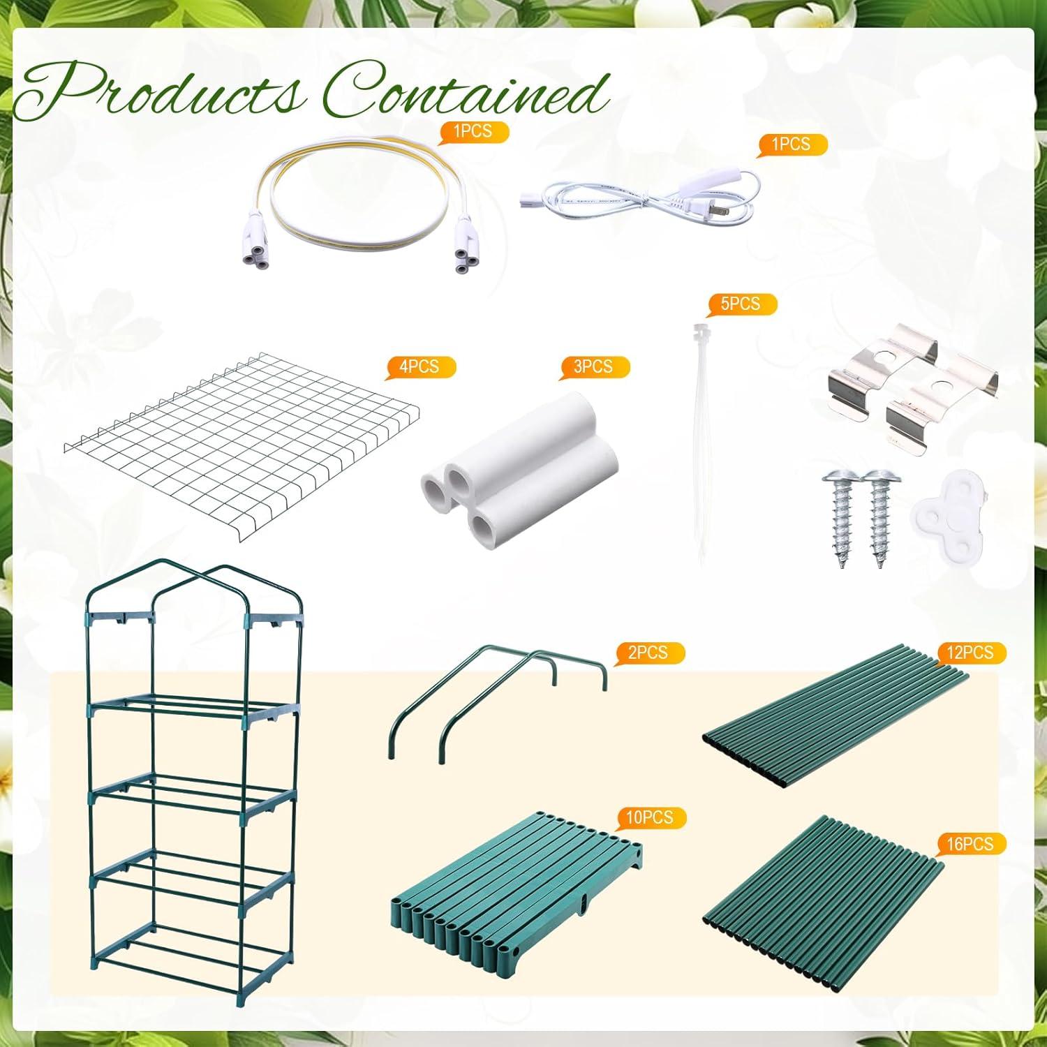 Invernadero Mini 4 Niveles Baquler con 2 Luces de Crecimiento