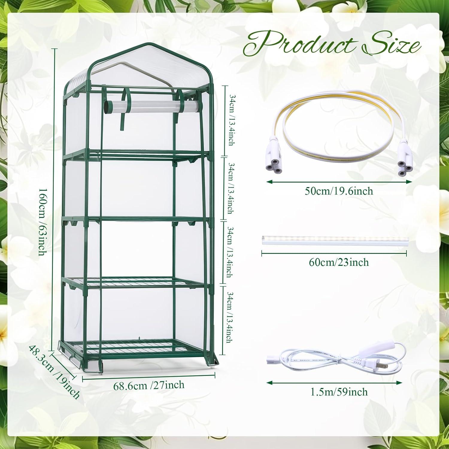 Invernadero Mini 4 Niveles Baquler con 2 Luces de Crecimiento