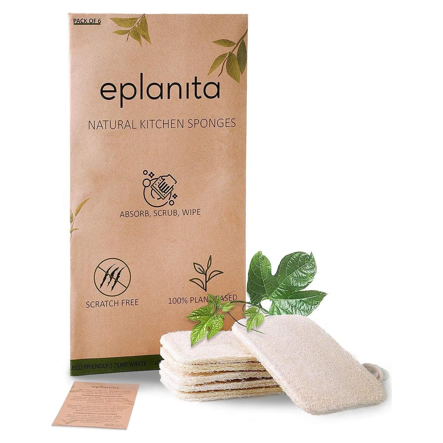 Esponjas de Lavar Platos Ecológicas eplanita - 6 Unidades de Lufa Natural