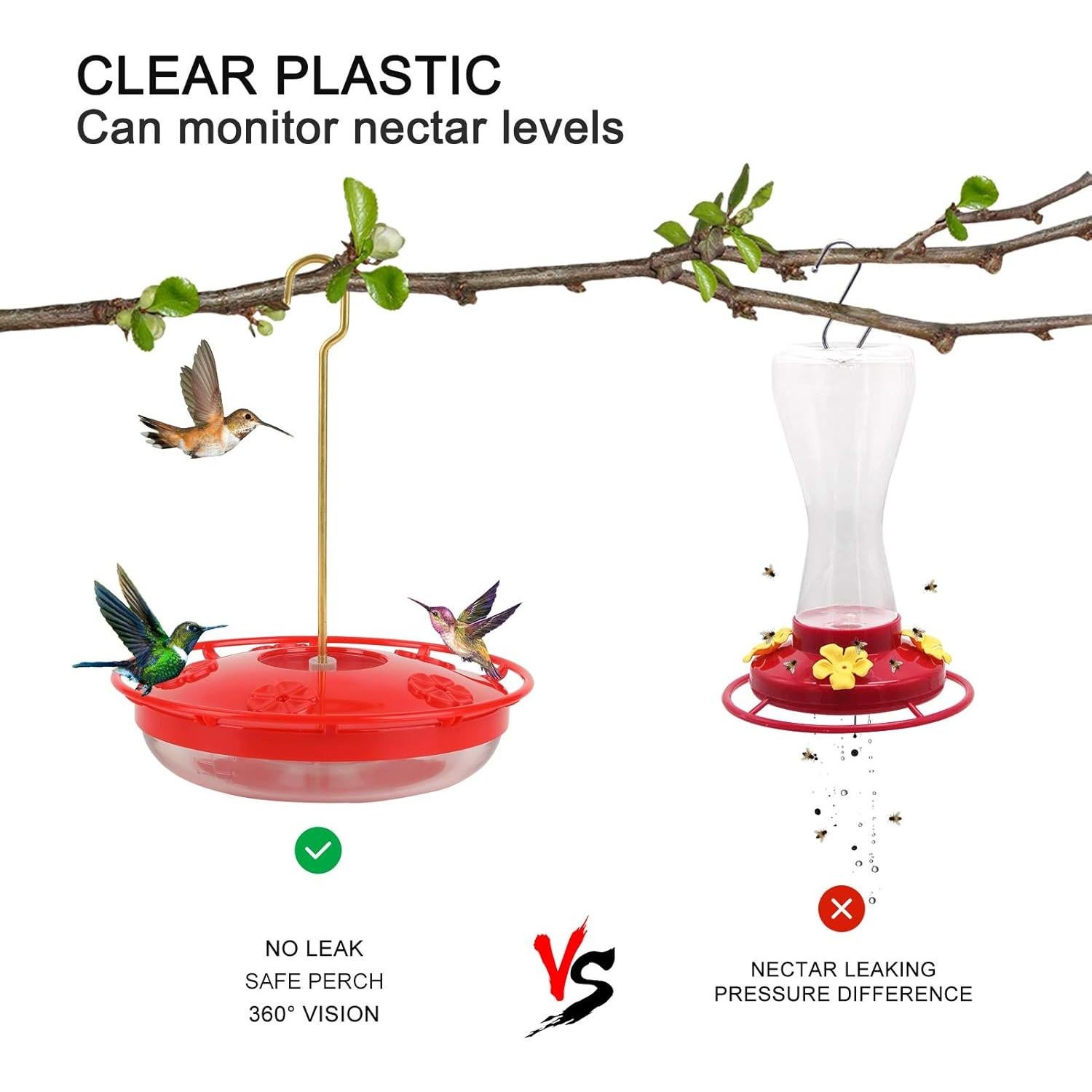 Comedero para Colibríes Eggs Sound 414 ml 5 Puertos Antifugas