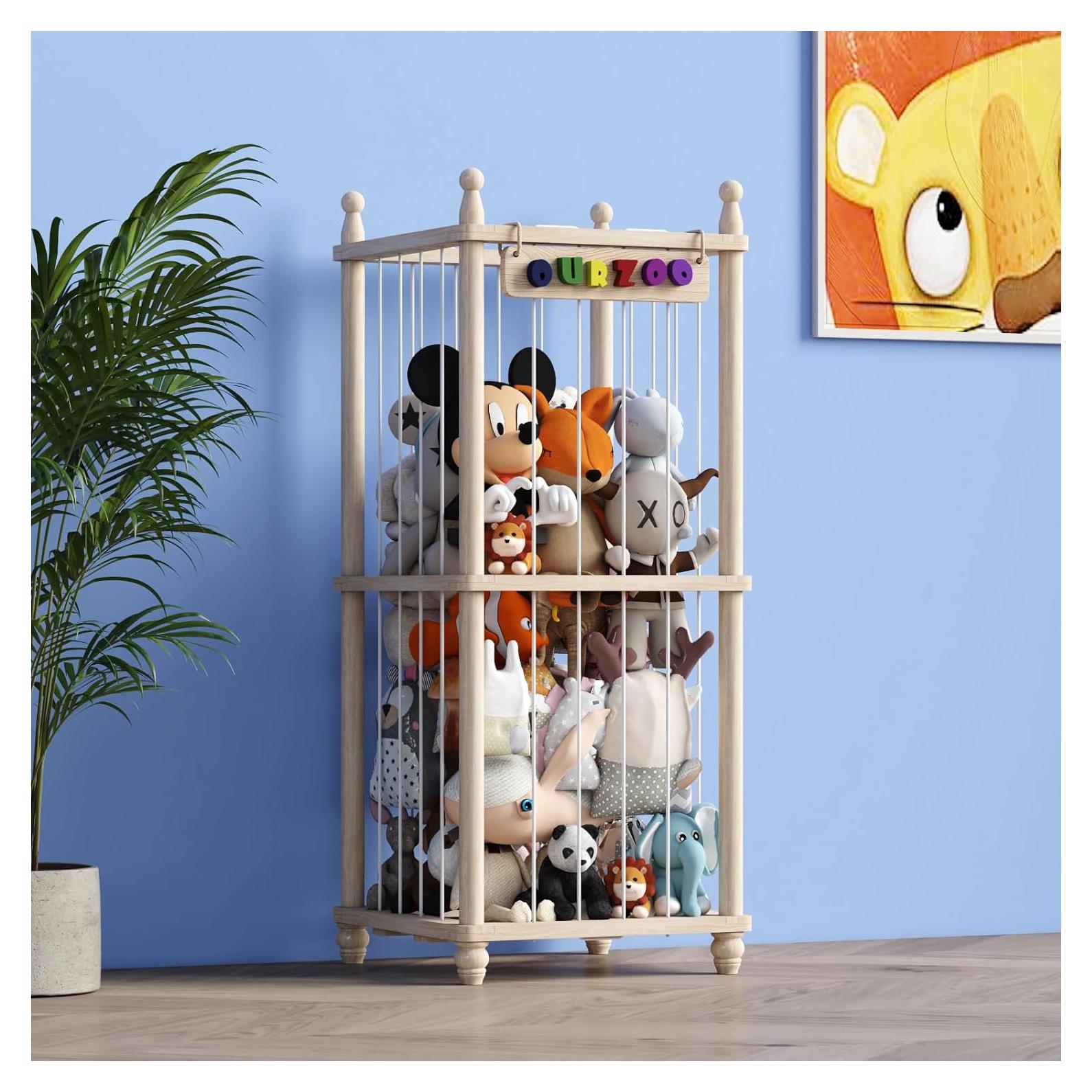 Organizador de Almacenamiento de Peluches Tdymzdw - Madera Natural (L)