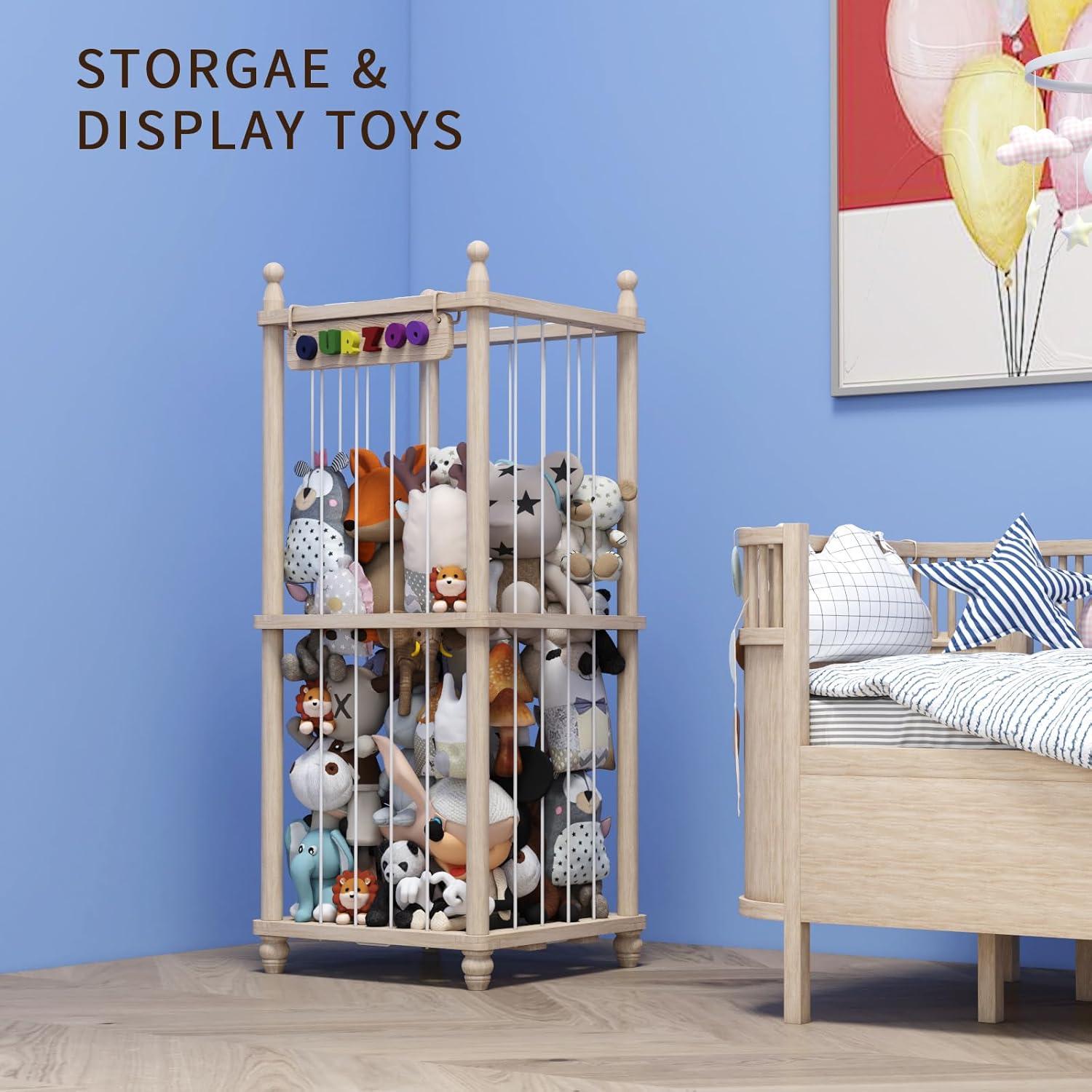 Organizador de Almacenamiento de Peluches Tdymzdw - Madera Natural (L)