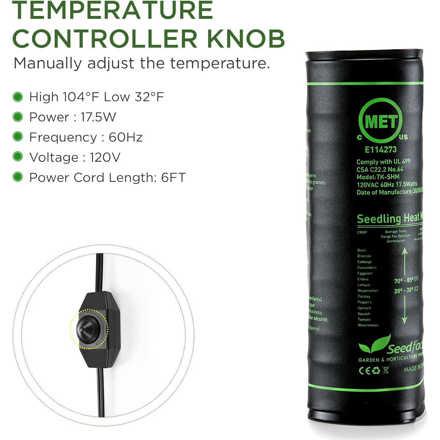 Almohadilla Térmica para Plántulas Seedfactor 2 Unidades 27.7x10.4cm