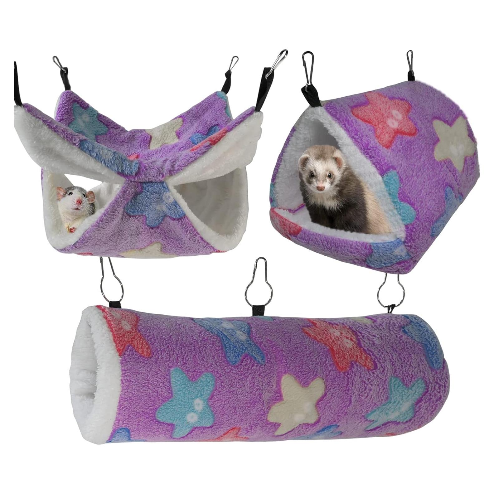 Set de Hamaca y Túnel para Hurones FULUE - Color Púrpura