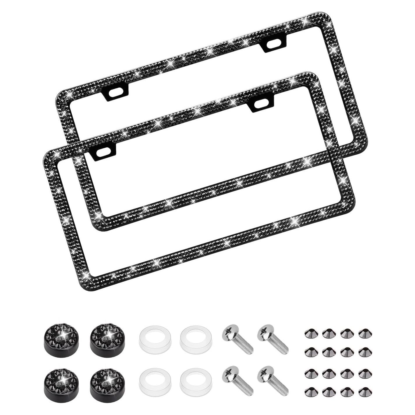 Marco de Placa de Licencia Brillante EWBN - Acero Inoxidable Negro